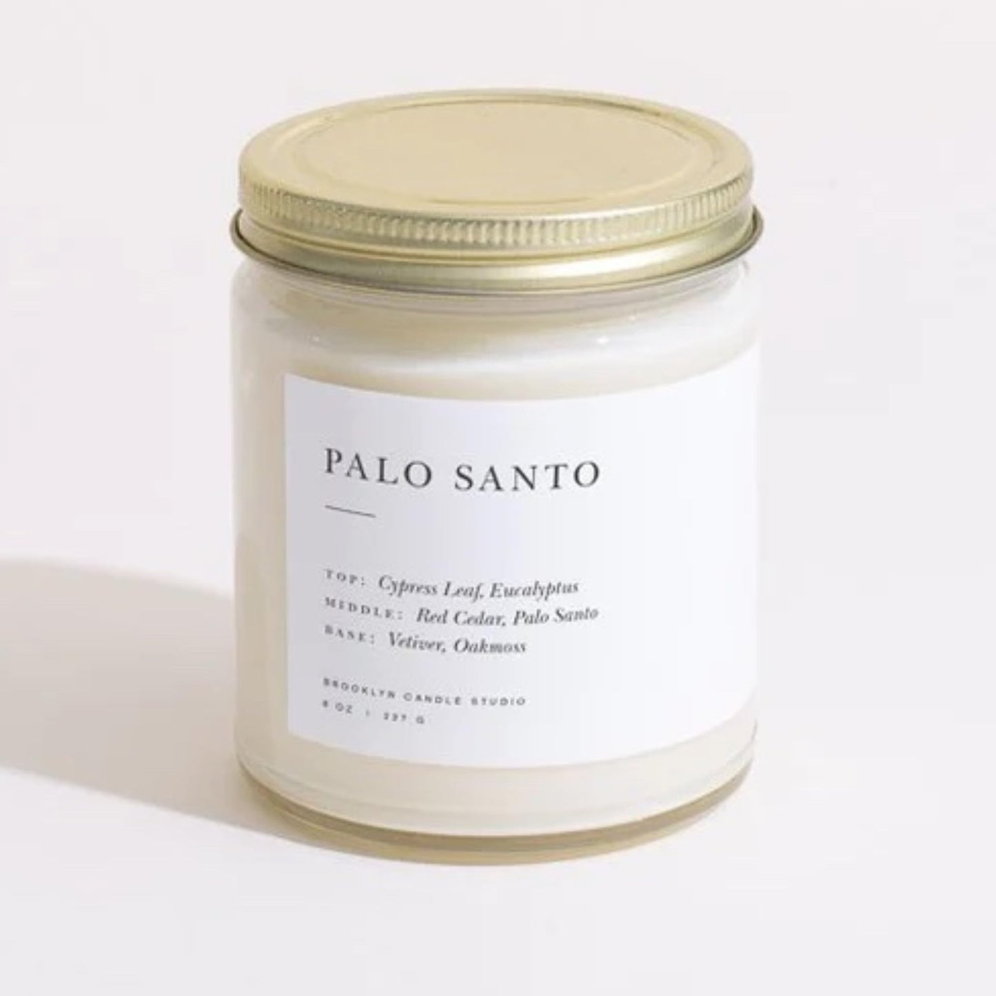 Brooklyn Candle Studio Palo Santo Jar Candle - Cedar and Eucalyptus Luxury Scented Candle, Vegan Soy Wax, Hand Poured in The USA, 50 Hour Slow Burn Time - 7.5 oz