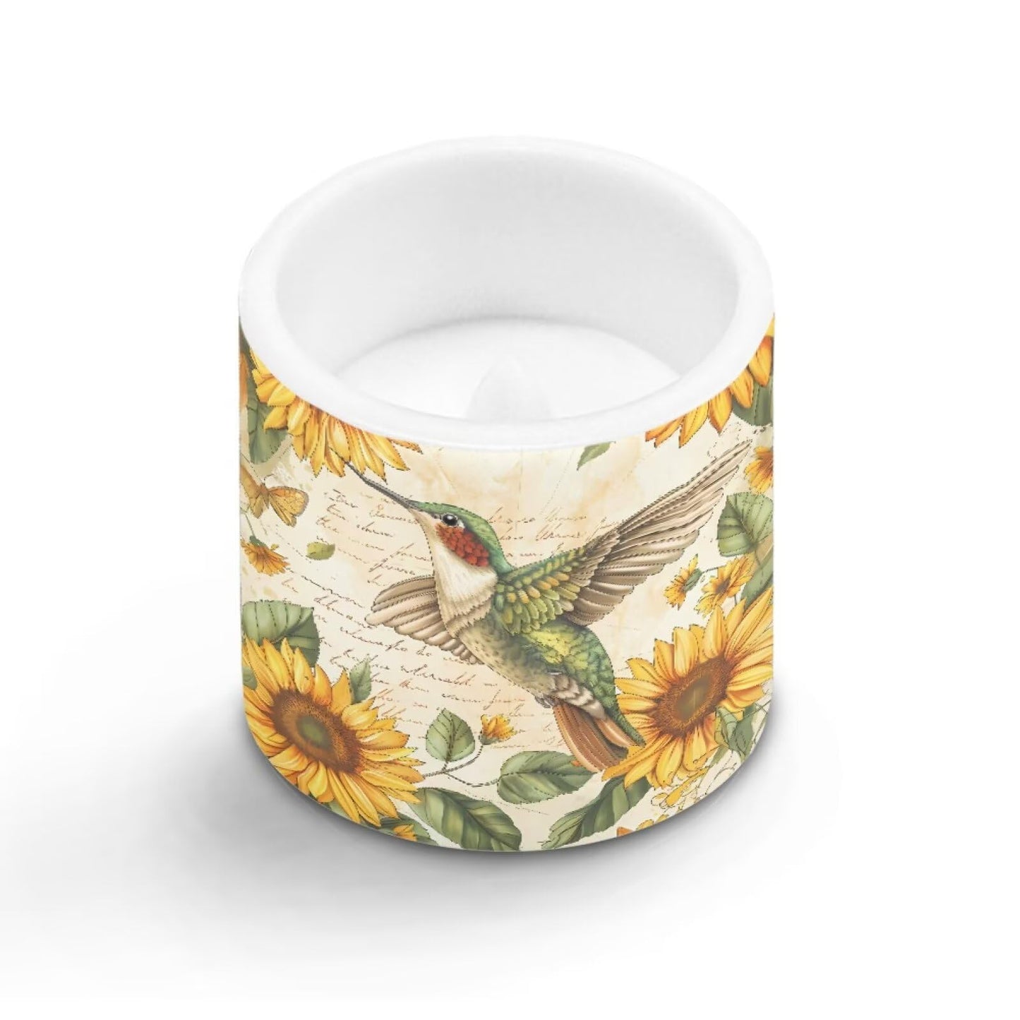 Cozeyat Sunflower Bird Flameless Candles 4 Pack Battery Operated LED Pillar Candles with Remote Control Timer Waterproof for Indoor Outdoor Use