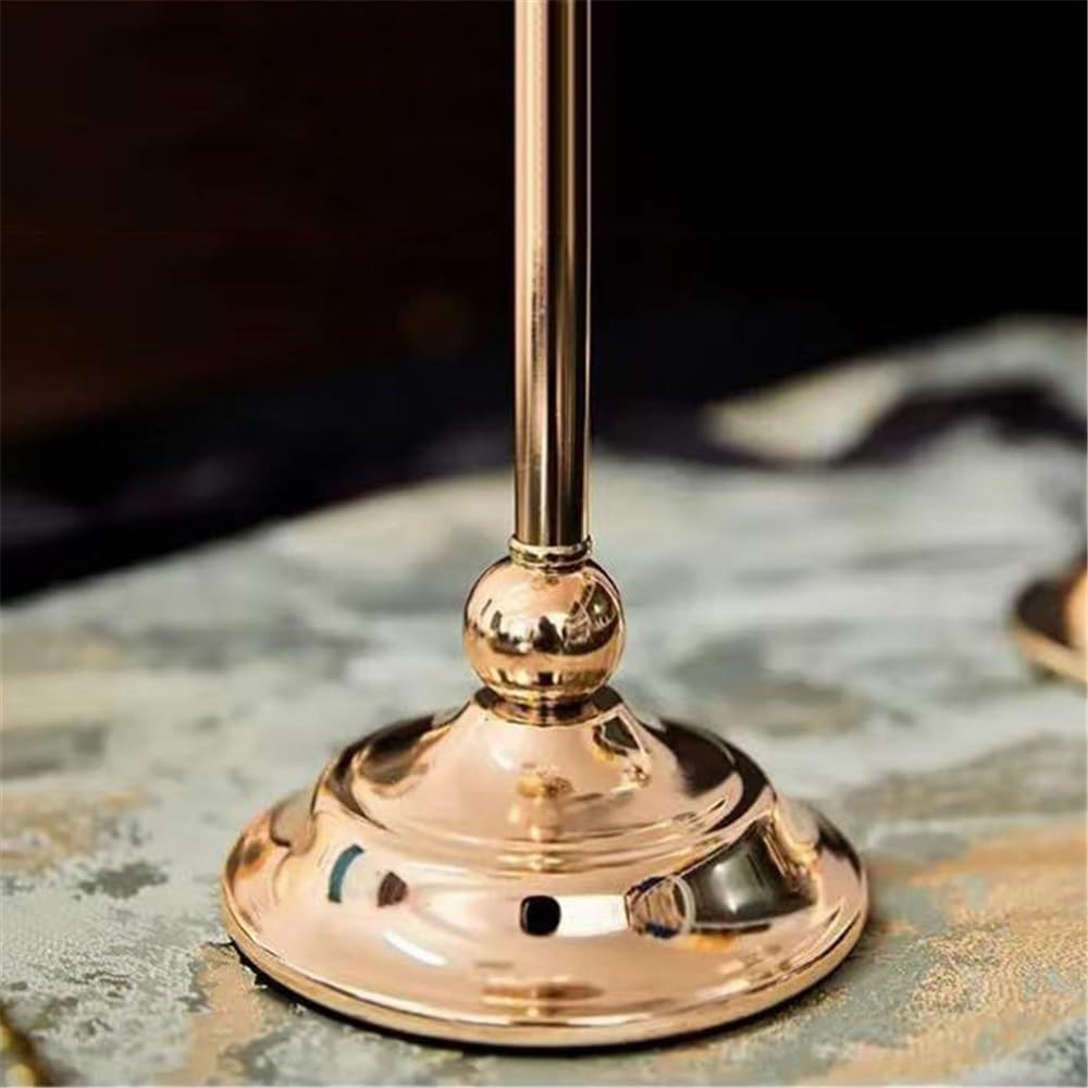 Candlestick Holders Light Luxury Crystal Petal Glass Candlestick Retro Table Decoration Ornaments Candle Holder Candle Holders(Amber,Small)