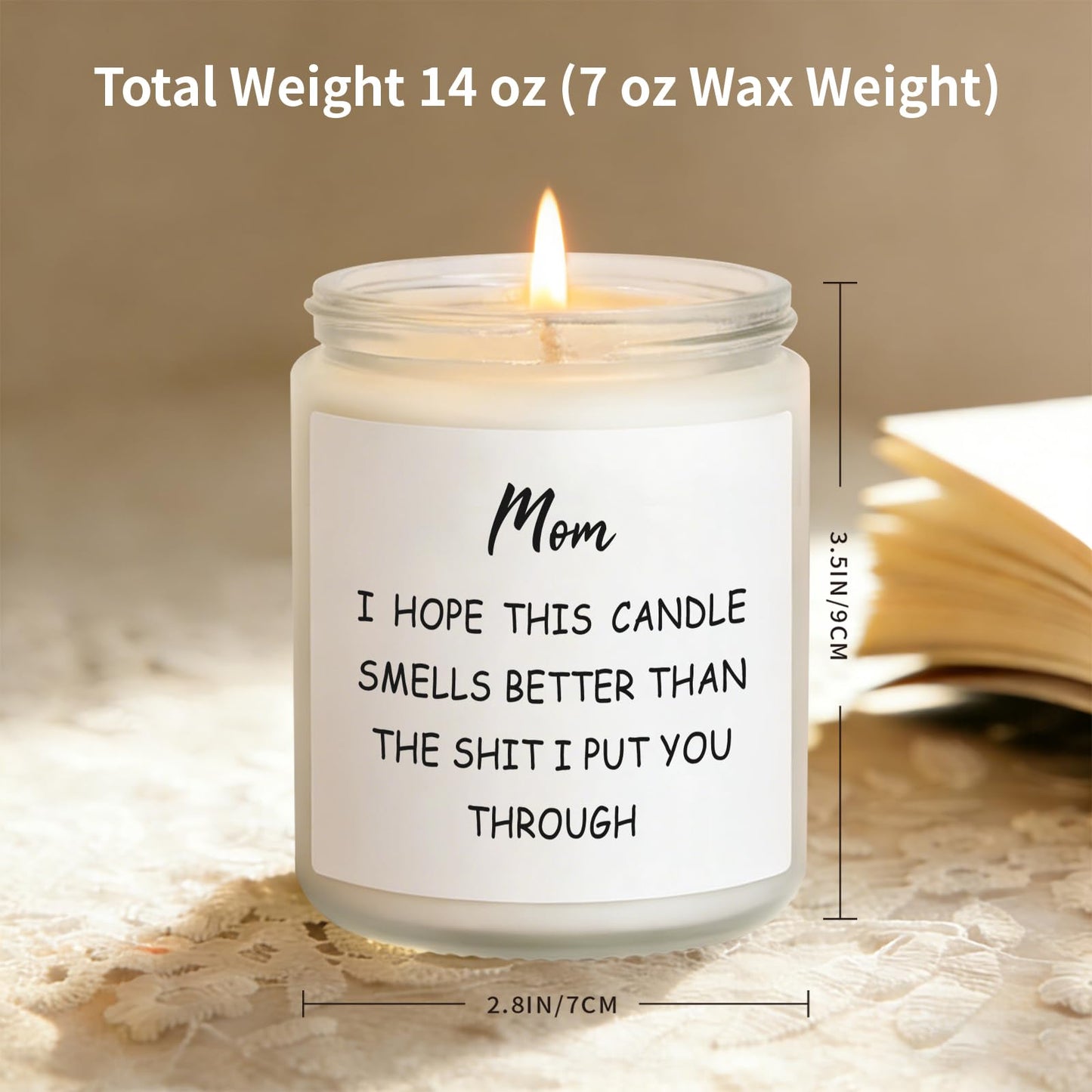 Fywelixc Mothers Day Gifts for Mom from Daughter Son, Birthday Christmas Thanksgiving Presents for Mom, Adoptive Mother Stepmother Mother in Law Gifts - Lavender Scented Soy Wax Candle