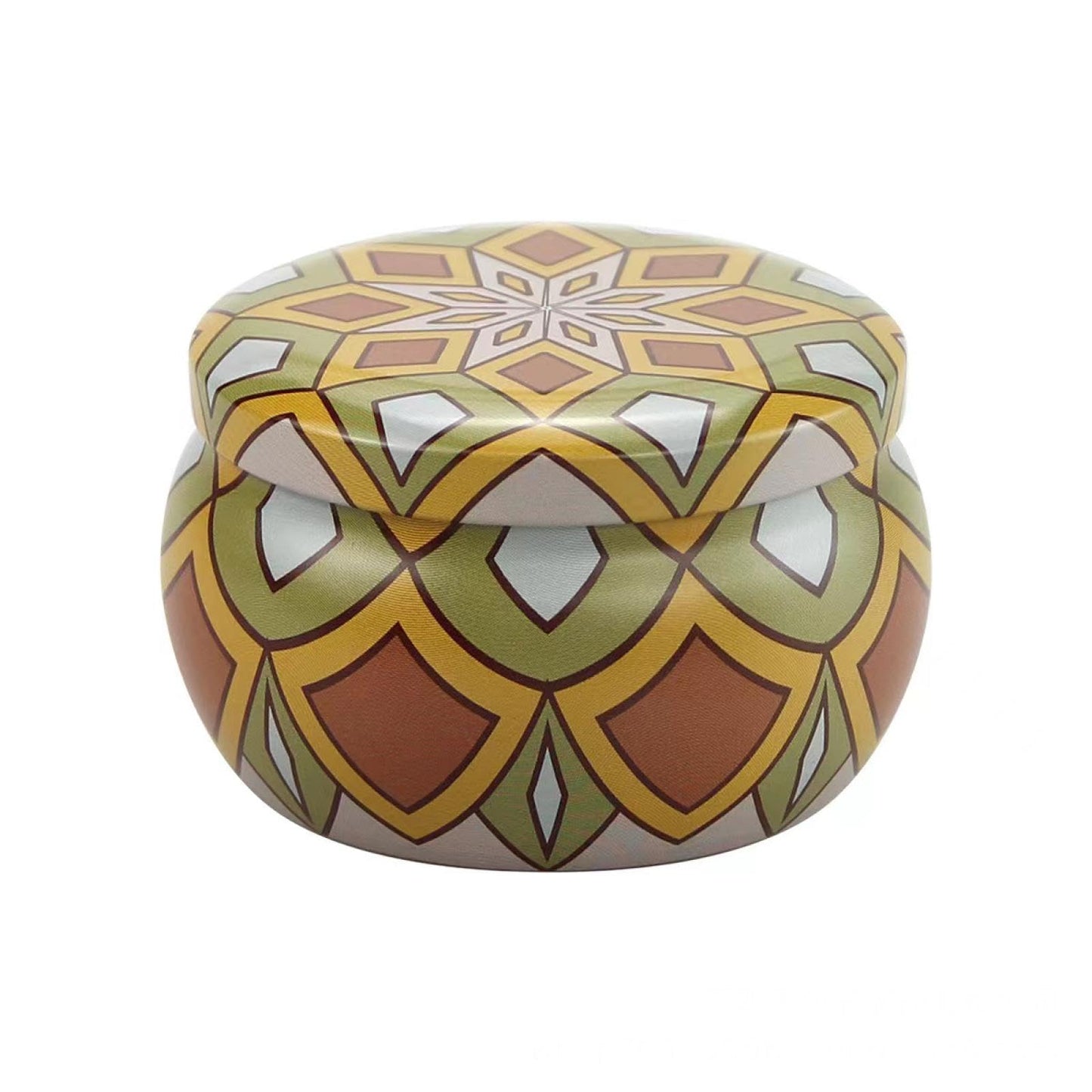 FWJUNHUYC Scented candle tin can drum metal packaging tinplate gift candy scented candle set tin box