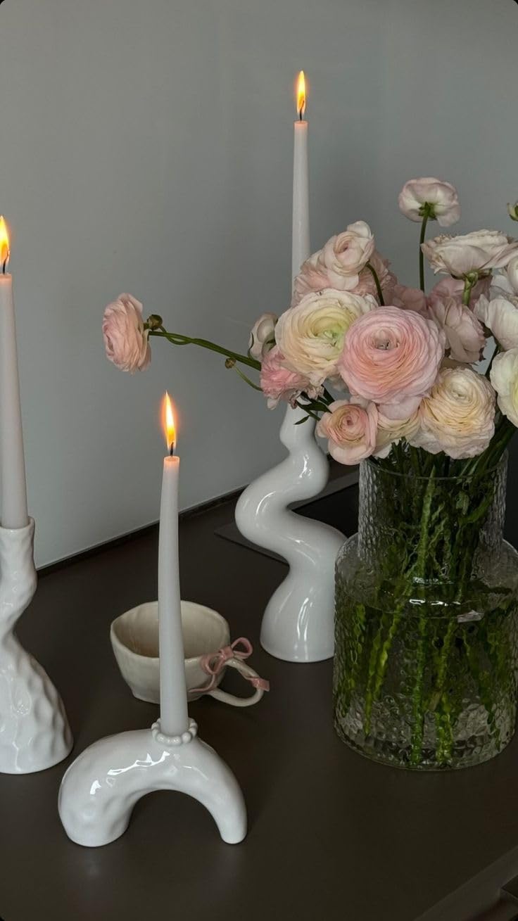 Taper Candles White, 36 Pack 5.5 Inch Unscented Taper Candles – Elegant Vertical Fluted Design, 7-8 Hour Burn, Smokeless & Dripless – Wedding, Dinner, Holiday & Home Décor