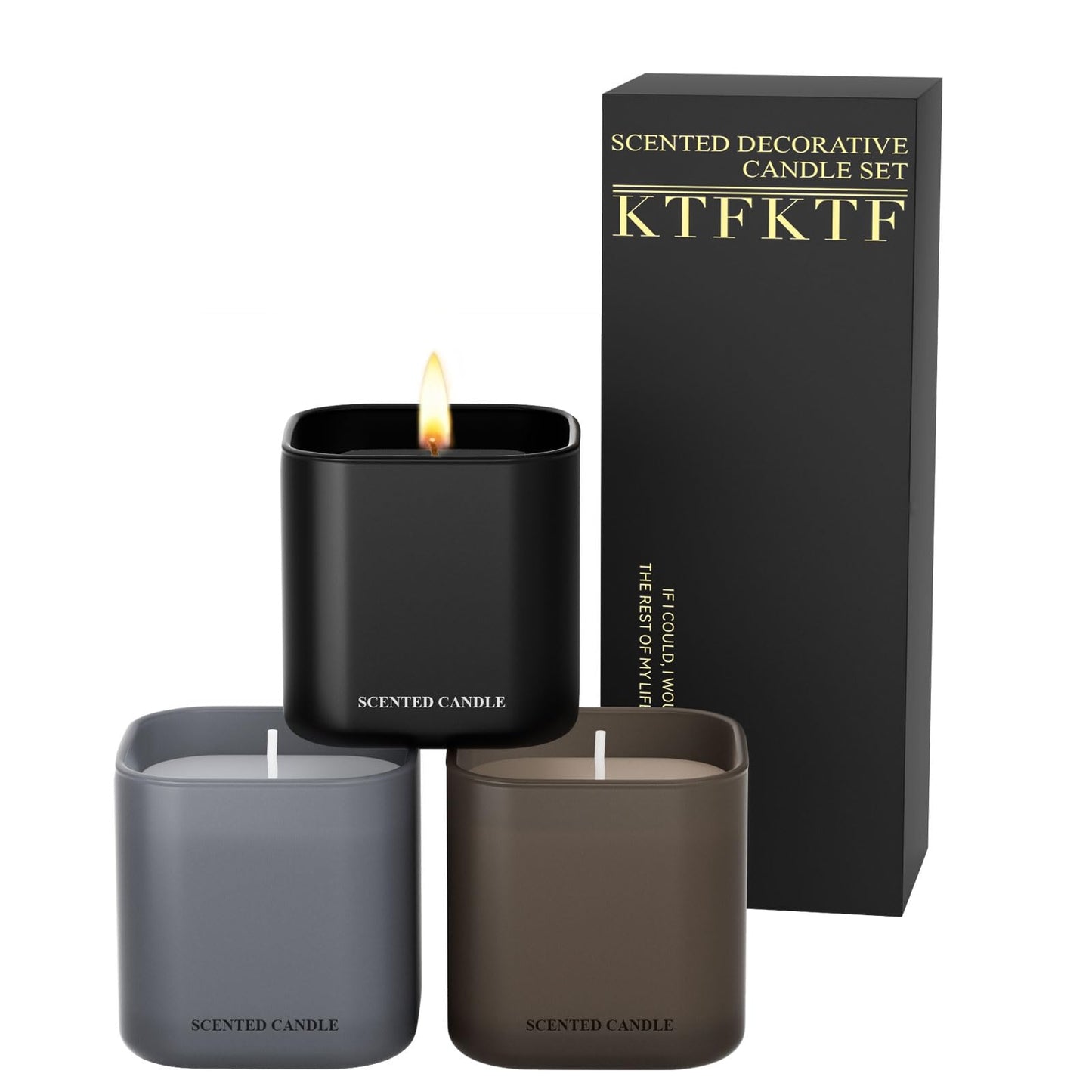 Men's Scented Candle Gift Set - 3 Pack Natural Soy Candles for Men,Teakwood, Sandalwood & Vanilla - Masculine Aromatherapy Gifts for Husband, Boyfriend, Dad & Father's Day