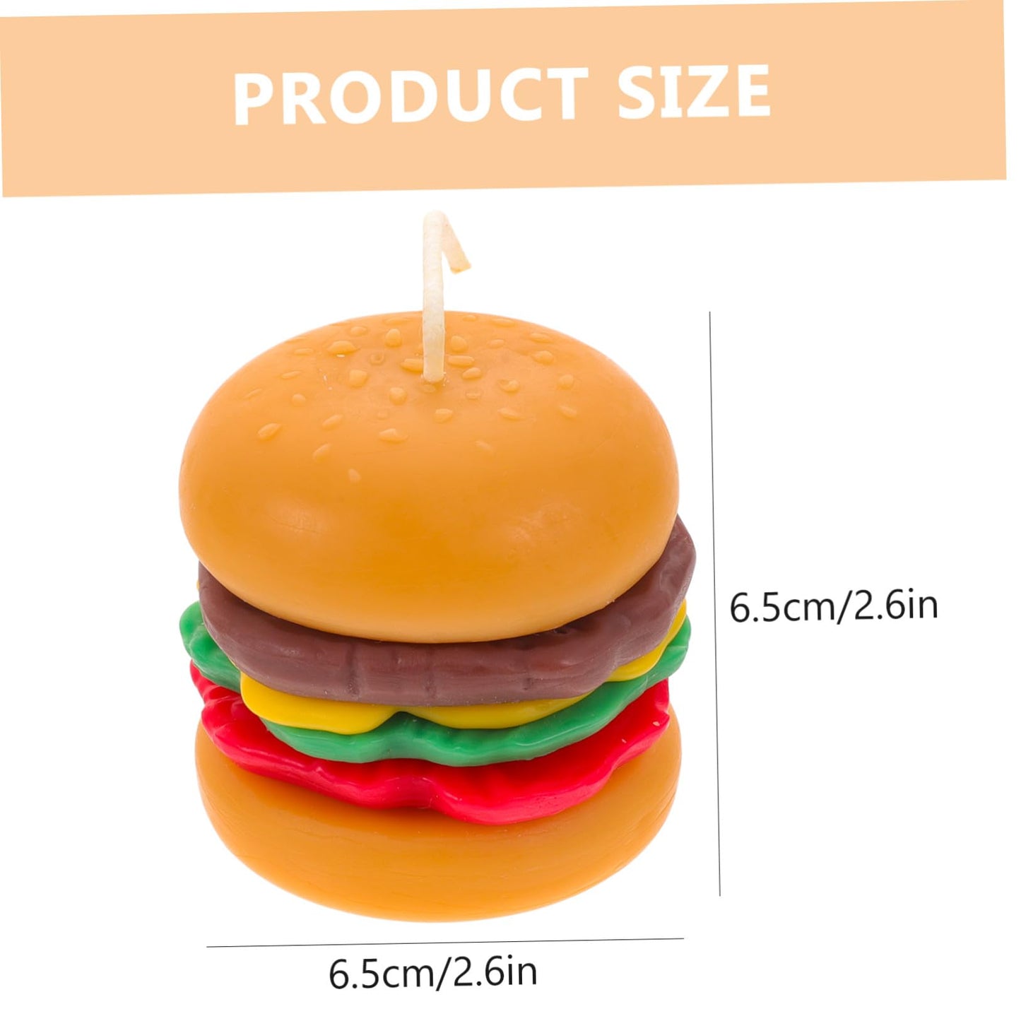 VICASKY Burger Shaped Scented Candle Mini Tealight 6.5x6.5cm Handmade Aromatherapy Soy Wax Decorative Birthday Home Desktop Ornament