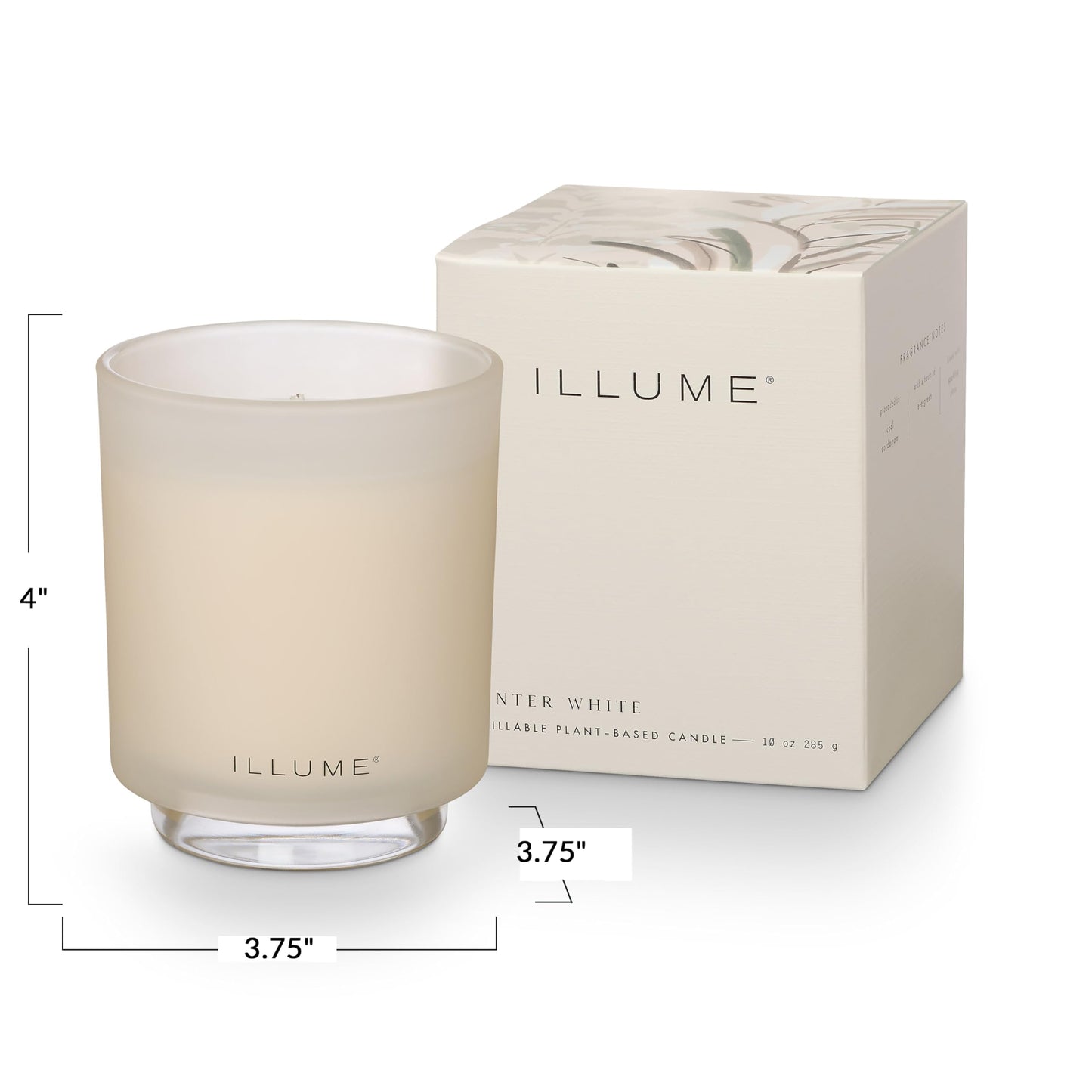 Illume Refillable Boxed Glass Candle, Winter White