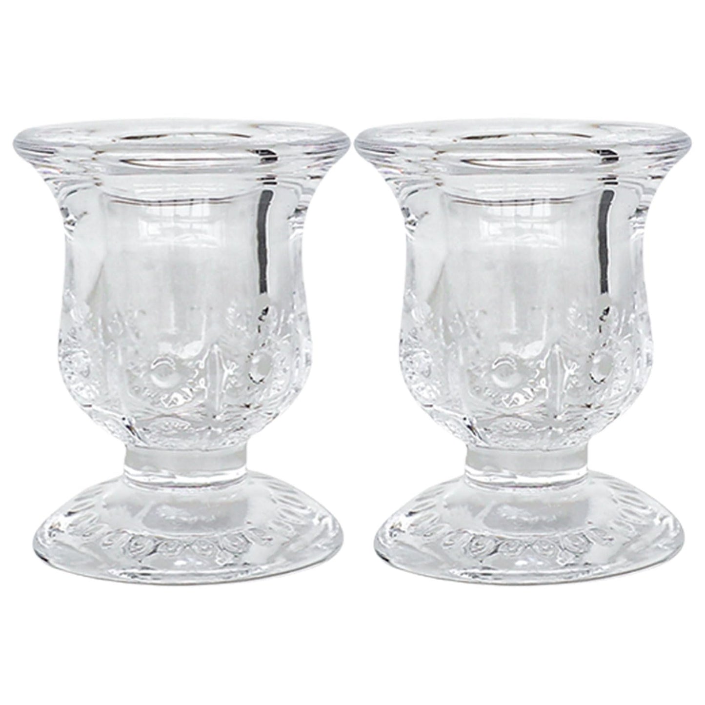 Sophisticated Glass Taper Holders Set of 2 for Wedding Celebration & Festival Home Decors Clear Accessories Wedding Table Decors