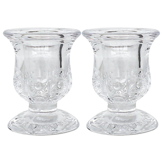 Sophisticated Glass Taper Holders Set of 2 for Wedding Celebration & Festival Home Decors Clear Accessories Wedding Table Decors