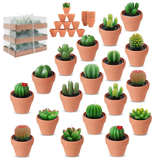 18pcs Cactus Tealight Candles Tea Party Decorations Succulent Baby Shower Fiesta Party Favors Home Decor Plant Gifts T Light Candles in Bulk