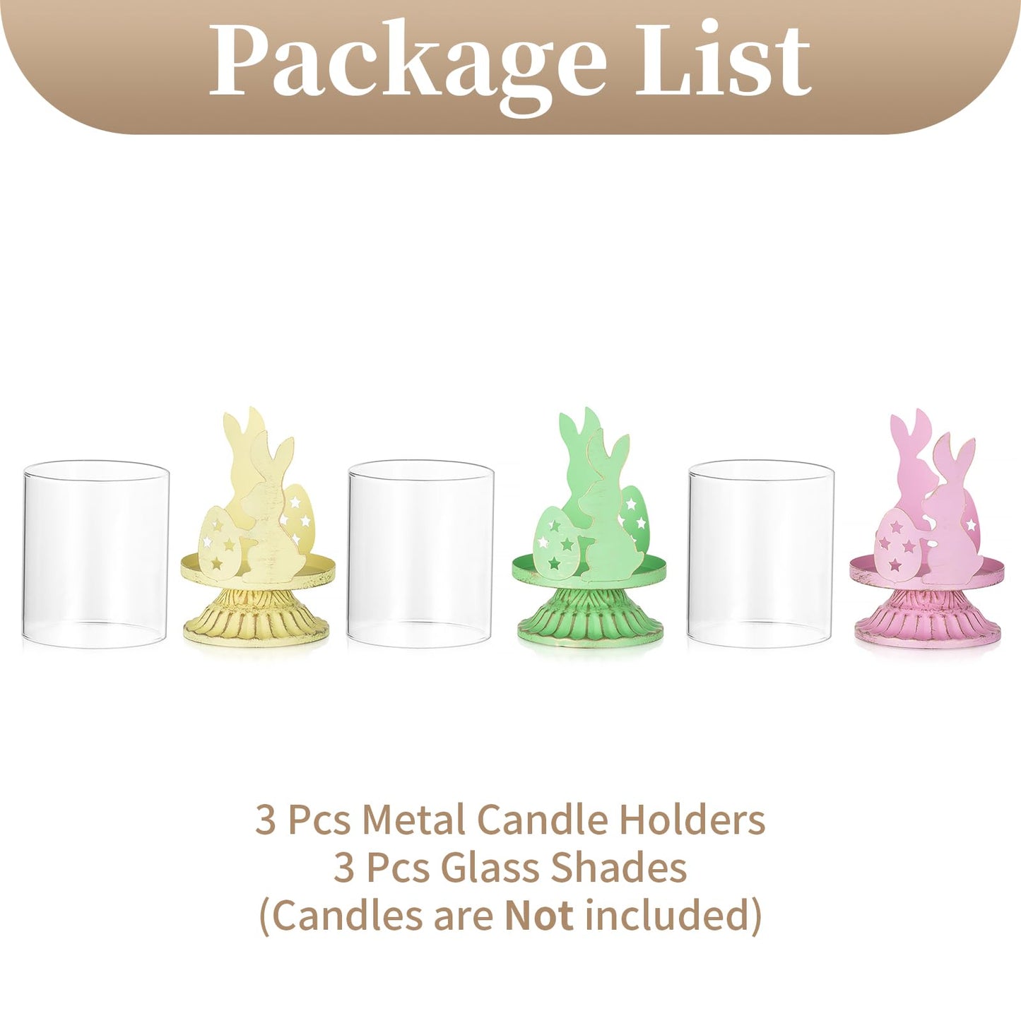 Sziqiqi Bunny Candle Holder for Easter: Tealight Holders Centerpiece Table Decorations for Pillar Candles - Coloured Rabbit Tea Light Candle Holders for Easter Party Spring Home Decor