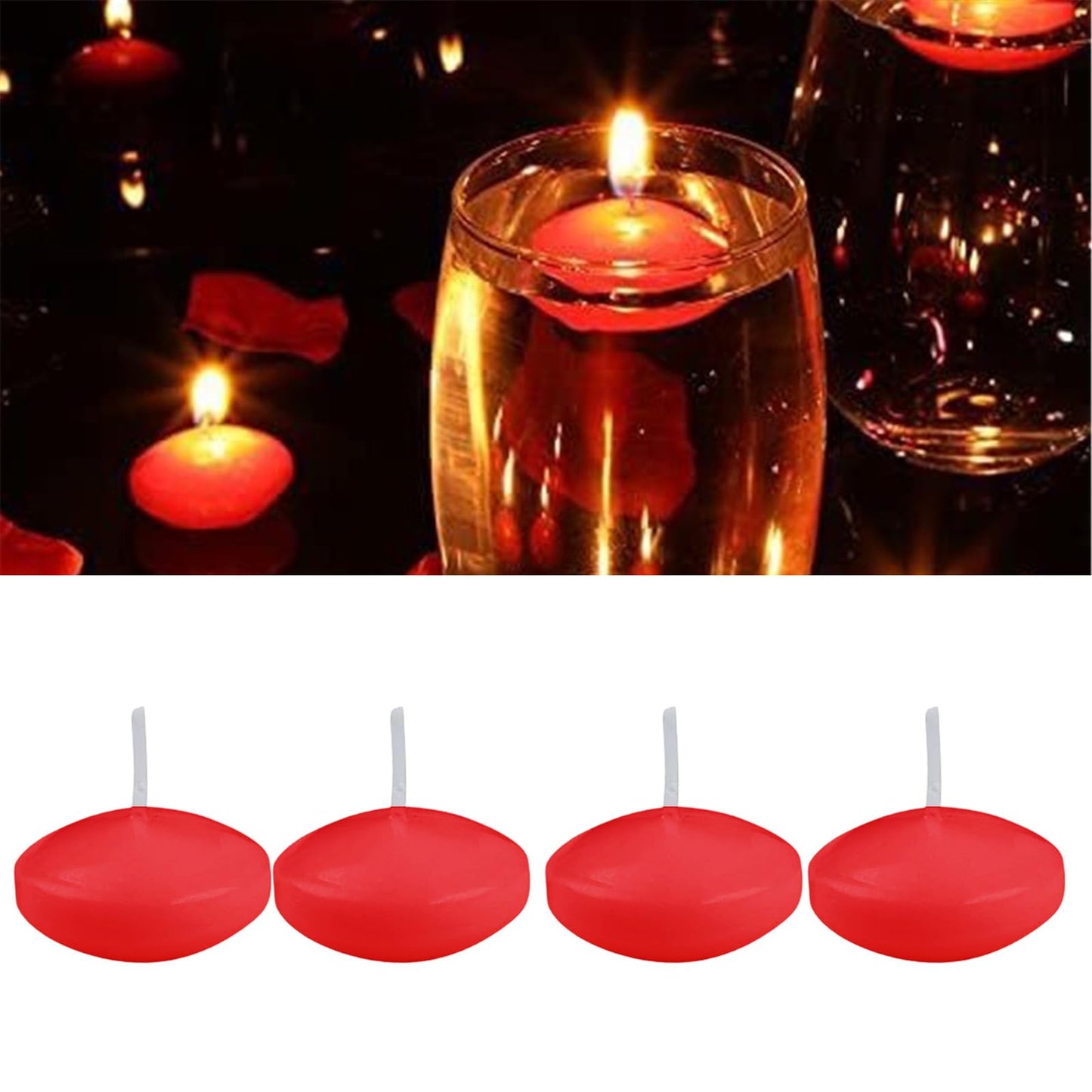 Unscented Floating Set of 10 – Versatile Wedding, Christmas, Spa Decor with Long-Lasting Burn Time Christmas Floating