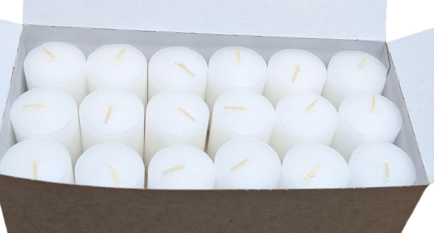 D'light Online 15 Hour Unscented White Emergency and Events Bulk Votive Candles for Wedding Votives, Luminary Candles, Restaurants, Churches and Decorations (Set of 144 - White, 15 Hour)