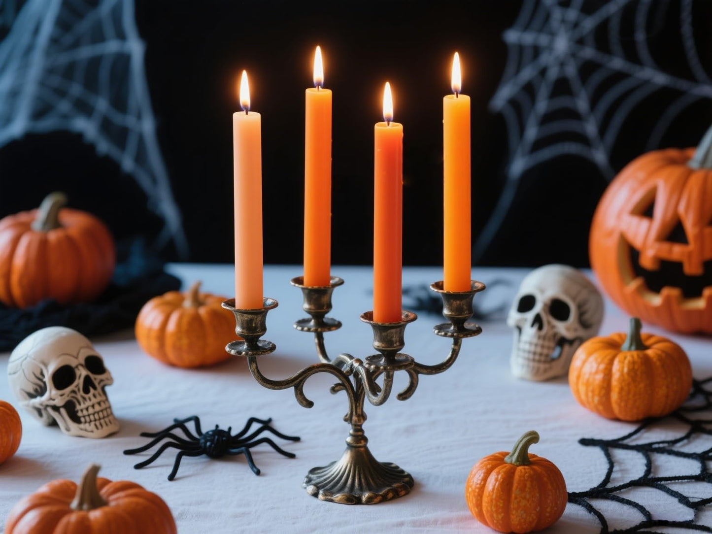 12-Pack Gradient Orange Taper Candles, 10 Inch Unscented Dripless Candlesticks, Long-Lasting Burn Time of 7-8 Hours, Perfect for Fall Harvest Halloween Thanksgiving Dinners Parties and Home Décor