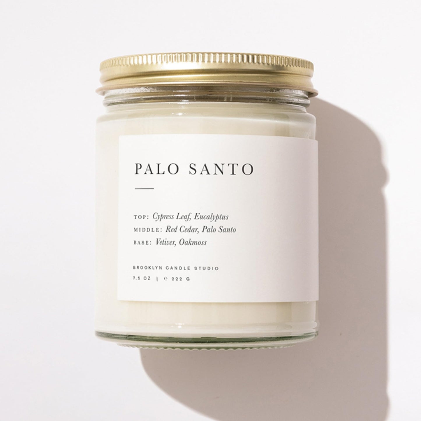 Brooklyn Candle Studio Palo Santo Jar Candle - Cedar and Eucalyptus Luxury Scented Candle, Vegan Soy Wax, Hand Poured in The USA, 50 Hour Slow Burn Time - 7.5 oz