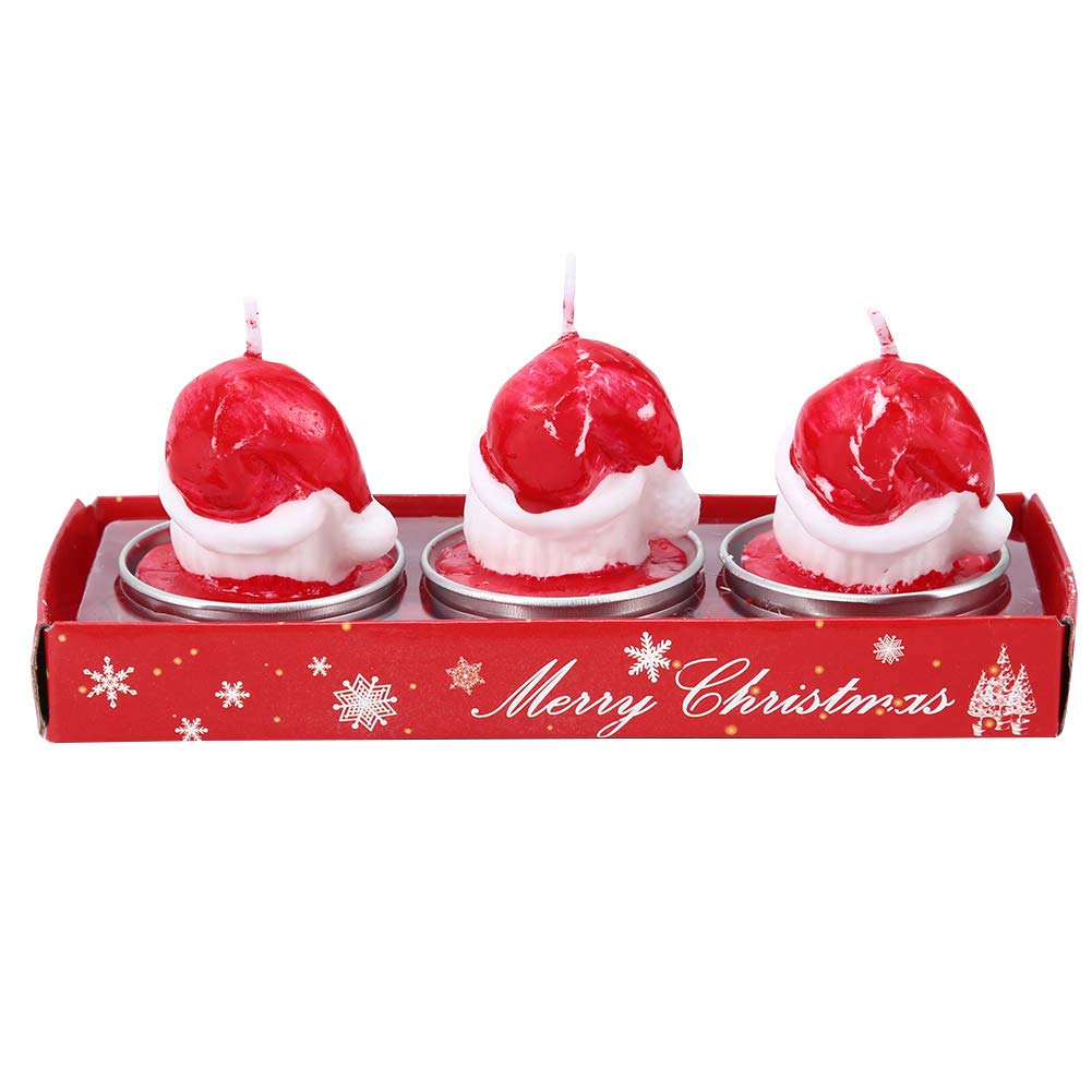 BFYDOAA 6PCS Christmas Tealight Candles Santa Claus Tea Lights Wax Mini Votive Candles for Christmas Scene,Dinner Table Decor