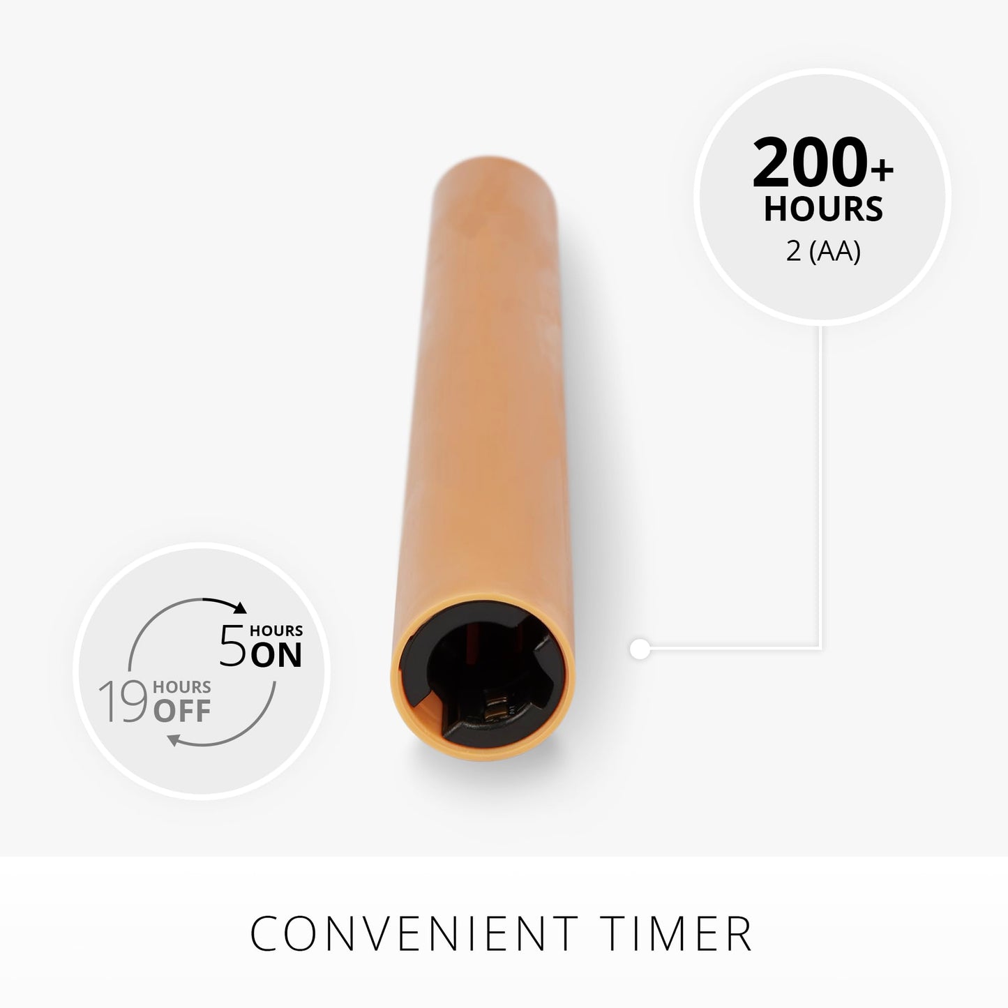 Luminara - Flameless Battery Operated Taper Candle - Sunlit Honey - Pack of 1-1x9.5 - LED Flickering Flame - Realistic Safe for Home Kids and Pets