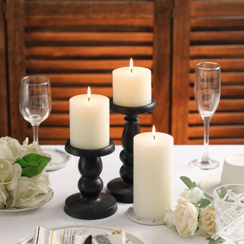 8 Pack 2x2Inch Hand Poured White Dripless Pillar Candles, Ivory， Soy Jasmine Scented Candles, Non-Toxic, Smokeless, Long Burning, for Home Decor, Dining Table, Party, Romantic Mood Lighting