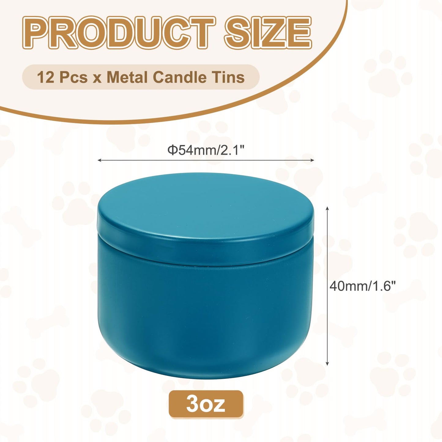 MECCANIXITY 3oz Candle Tins, 12pcs Metal Candle Tins Jars with Lids Round Empty Tin Can Containers Bulk for Storage Tea and Making DIY Arts Crafts Christmas Gifts, Navy Blue