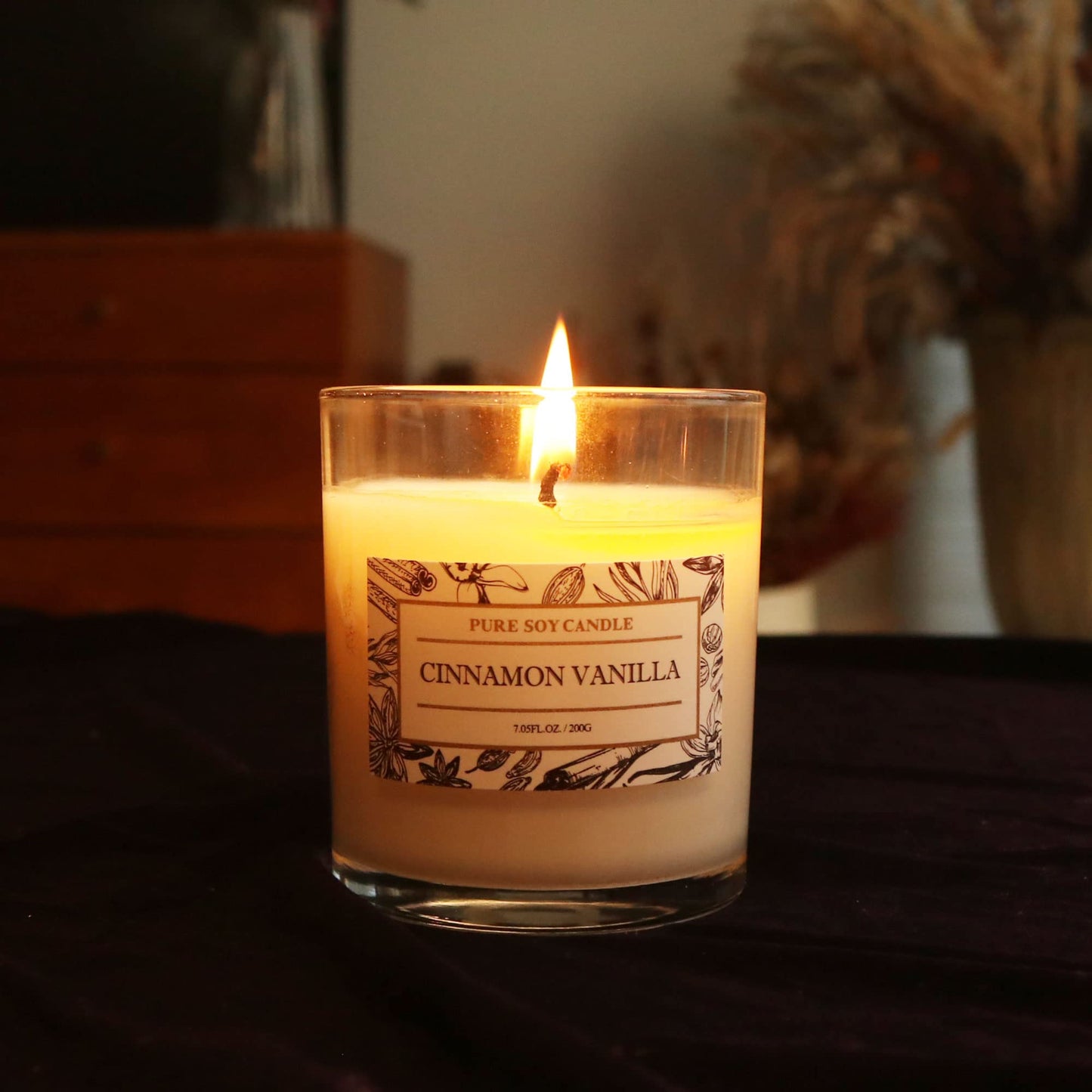 Aronica Non Toxic Candle - Soy Cinnamon Vanilla Scent, Highly Scented Spring Candle for Home, New Home Gift, Luxury Scents