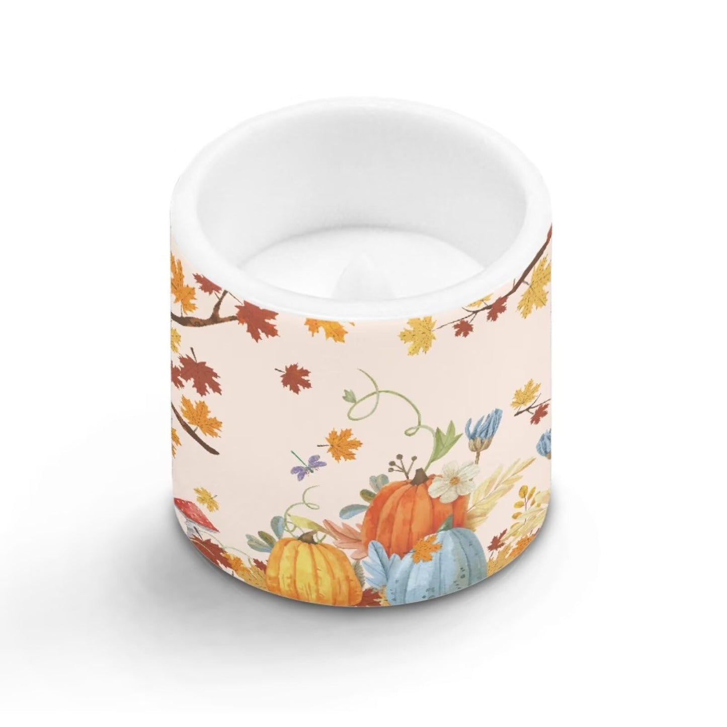 Cozeyat Pumpkin Garden LED Candles Set of 4 Battery Powered Flameless with Remote Timer Flickering Flame Waterproof for Home Beach Garden Decor