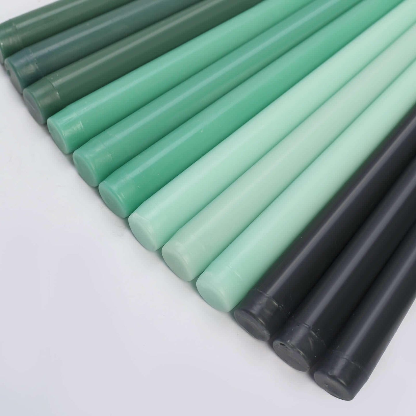 Tableclothsfactory 10" Tall Premium Quality Dripless Unscented Mixed Green Taper Candles Wedding Dinner Candles for Wedding Decoration Set of 12