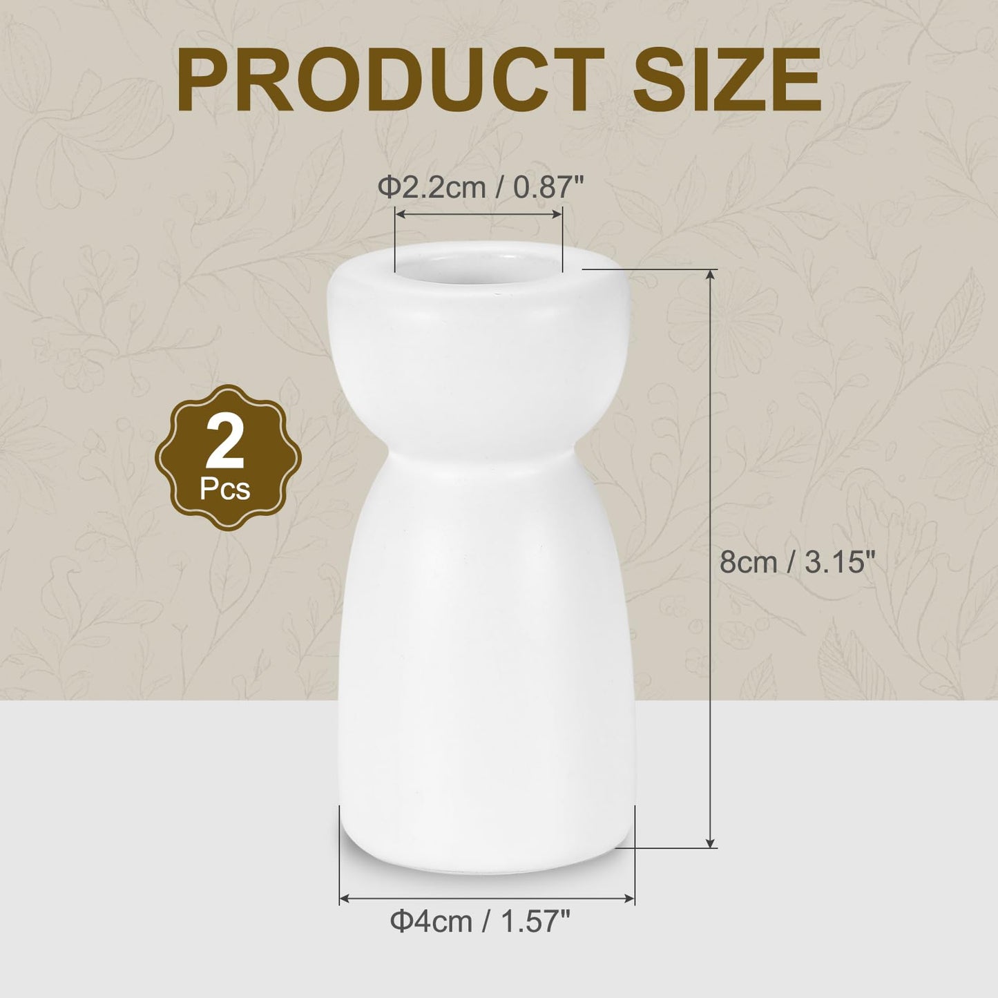 uxcell 2 Pack Candlestick Holder White Ceramic Taper Candle Holder Candle Stand Holders Modern Style Decoration for Centerpiece Tabletops Anniversary