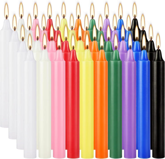 AYIQIW 40 Pack Assorted Color Spell Chime Candles, 4 Inch Mini Taper Candles for Home Decor Kitchen Decor Wedding Decoration-10 Colours,Great for Casting Chimes, Rituals，Christmas Candles