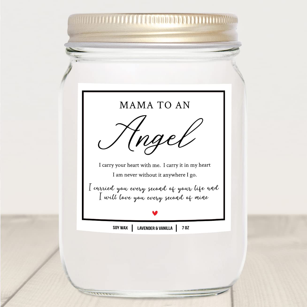 You Nique Designs Miscarriage Candle for Mothers, 7 Ounces, Loss of Baby Sympathy Gifts, Infant Loss Memorial Gifts, White All Natural Soy Vegan Aromatherapy Candles for Home (Lavender & Vanilla)