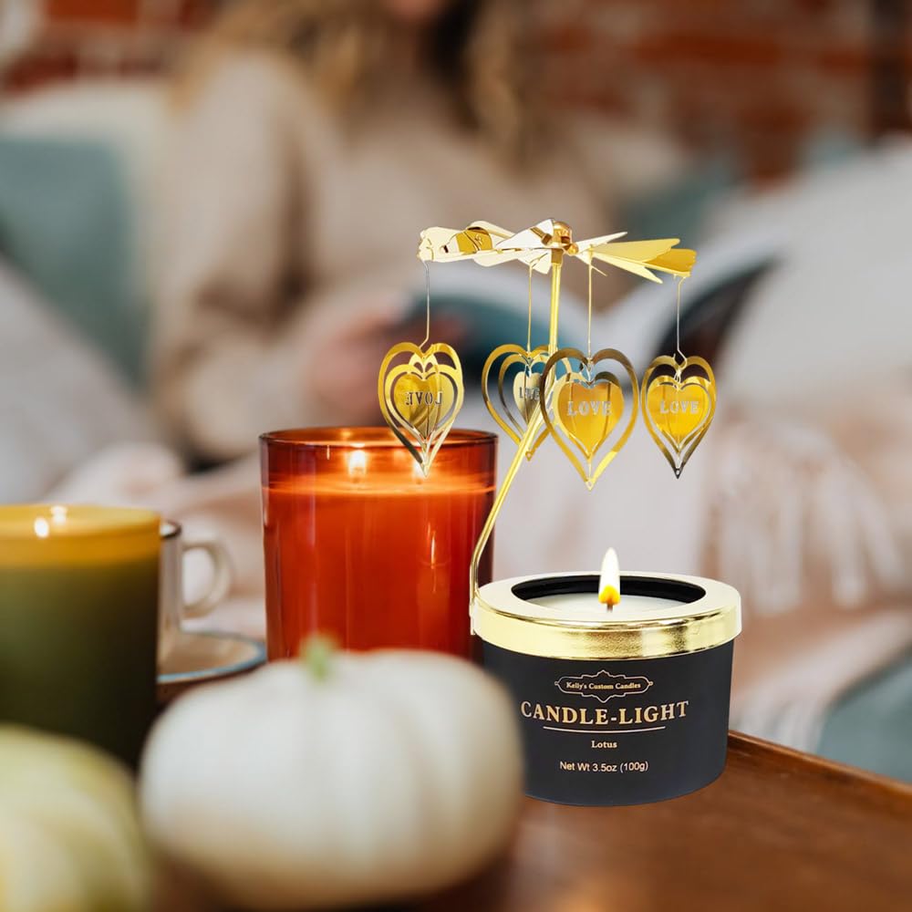 Kelly's Custom Candles Gifts for Women,Her,Funny Gifts for Her,Unique Birthday Candle Gift for Mom and Wife,Birthday,Rotating Scented Candles(Love).