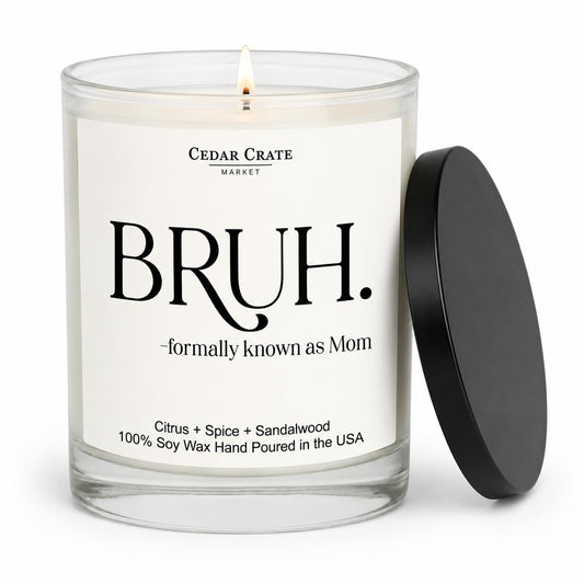 Mom Gifts - Mothers Day Gifts from Son, Daughter, Children - Bruh Formally Known as Mom Scented Candle | Funny, Cool Present for Women Birthday Unique, Best Mother Ever, Wife Gift Ideas