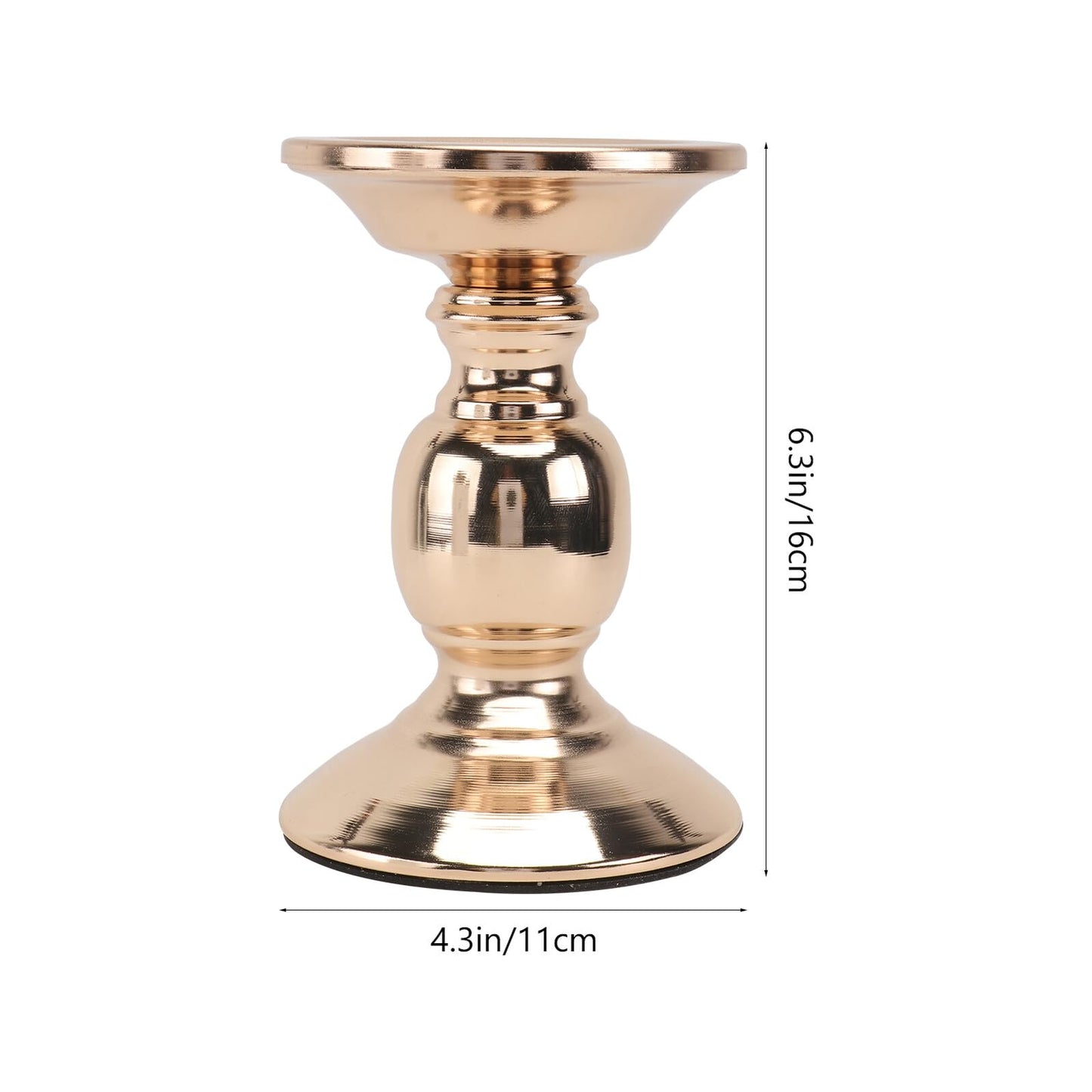 LOORGVEL Classic Design Chic Metal Candlestick Holder 16cm Gold Decorative Candleholder for Tabletop Party and Romantic Dinner Ambient Lighting
