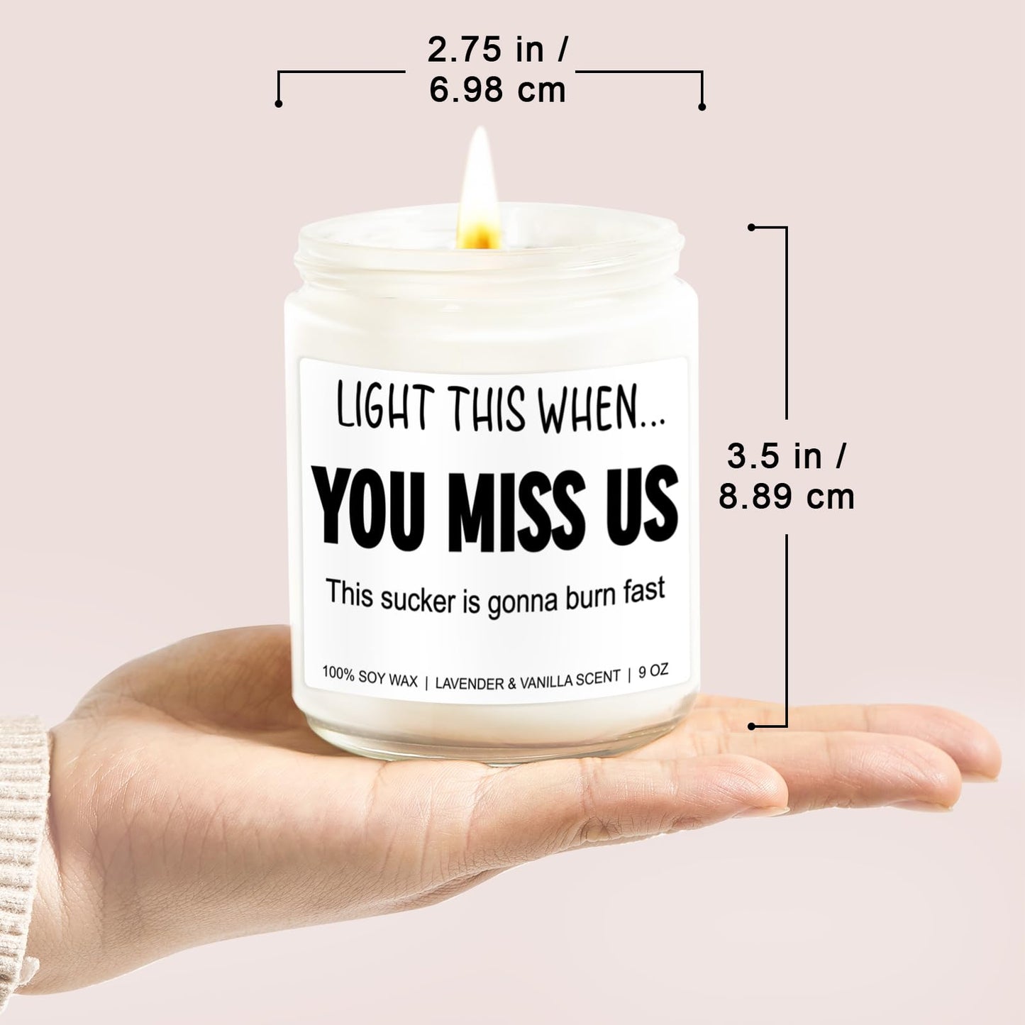 Younift Funny Scented Candle, We Will Miss You, Moving Away Gifts for Friend, Farewell, Goodbye, Going Away Gifts for Coworkers Women, Men, Boss, Coworker Leaving, Retirement Presents - 9 oz
