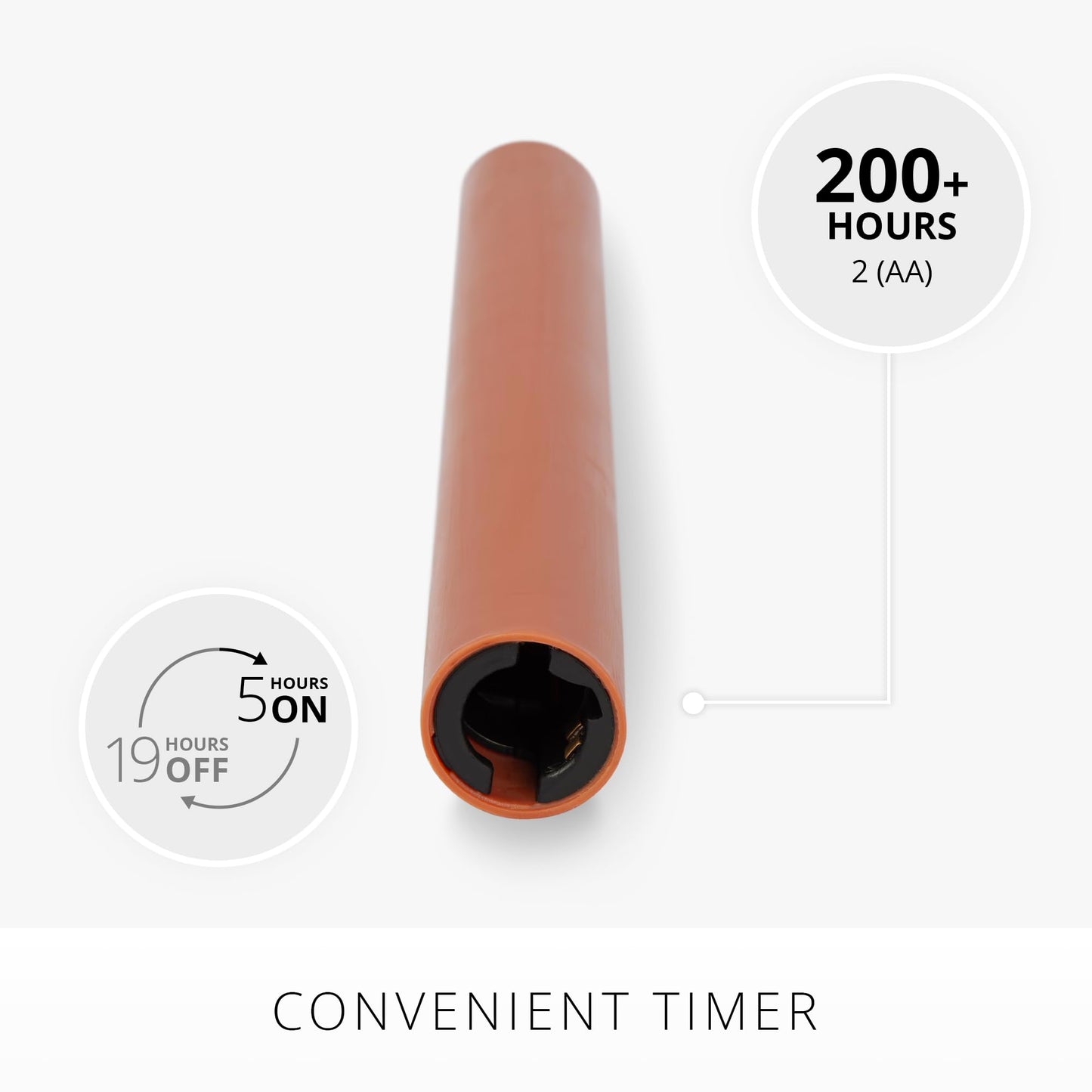 Luminara - Flameless Battery Operated Taper Candle - Adobe Smooth - Pack of 1-1x9.5 - LED Flickering Flame - Realistic Safe for Home Kids and Pets