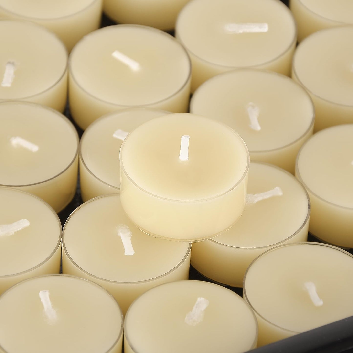 TELOSMA 12pcs Natural White Beeswax Tealight Candles - Organic Candle Natural Scent Smokeless Clean Burning