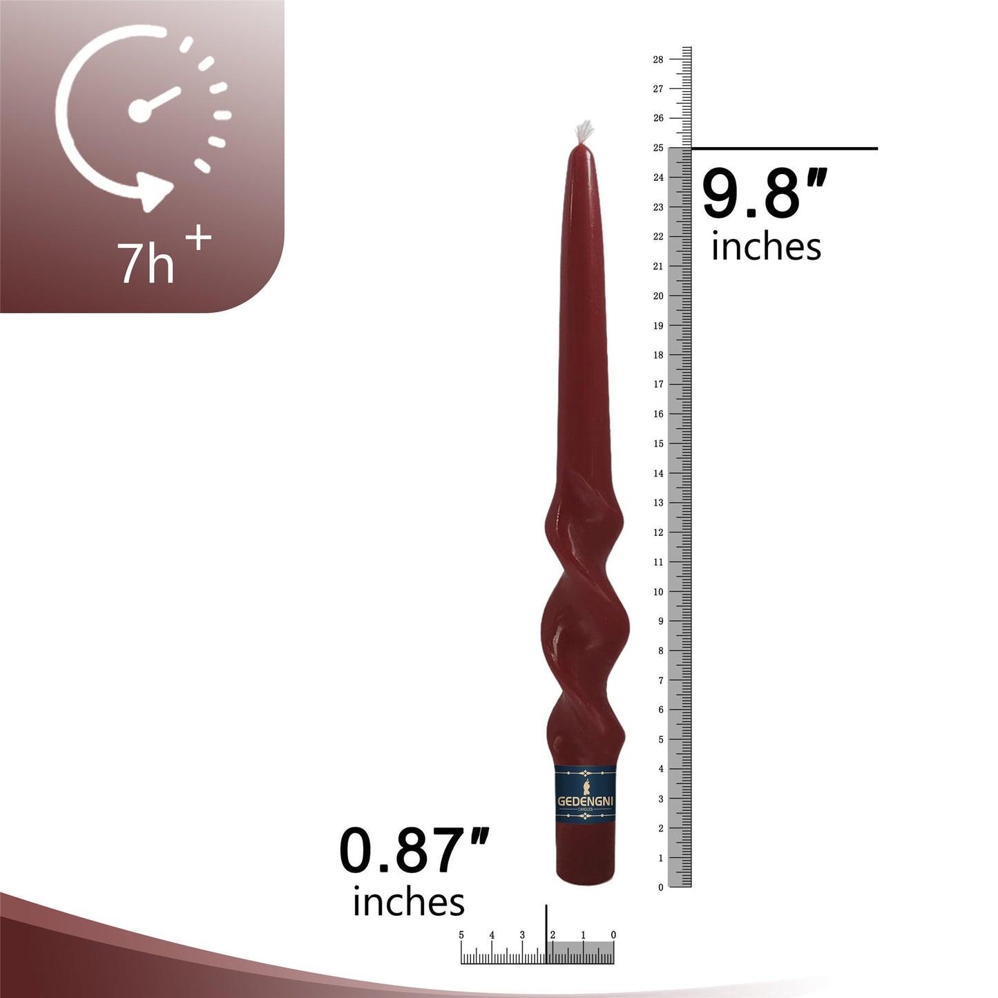 Spiral Taper Candle Red Candlesticks, Gedengni 10inch Christmas Twisted Candles Long Candle Sticks Cute Tapered Candles for Table Decor Dinner Holiday Party,23D4-RED