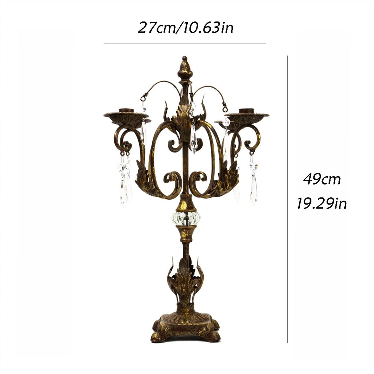 cfycfy987 Candelabra European Style Rural Retro Old Candlestick Ornaments Metal Four-Head Candle Holder Table Decoration Candle Sticks Holder