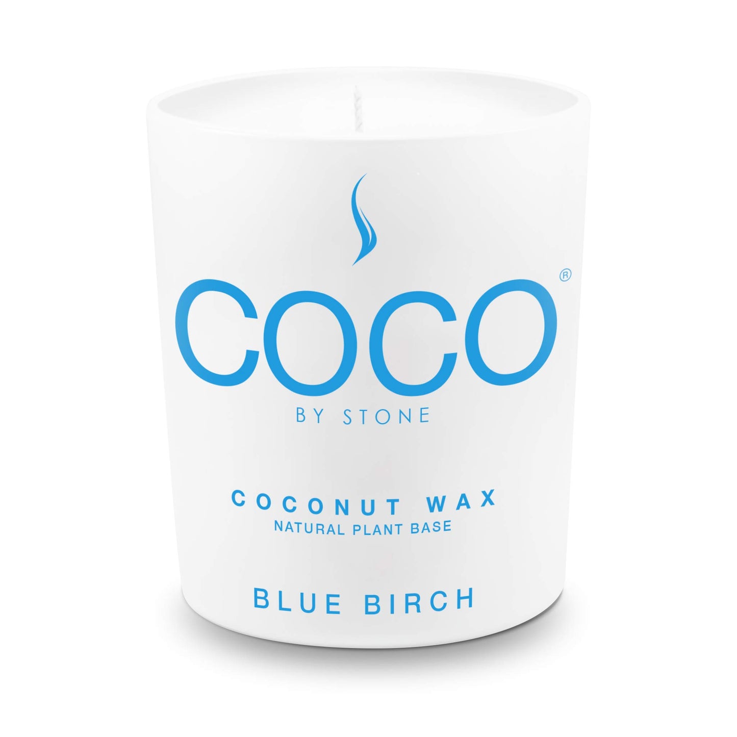 COCO by Stone 11oz Candle, Coconut Apricot Wax Candle for Home (Blue Birch) Home Fragrance Products, 1 Wick Candle, Enhance Indoor Aroma, Vegan & Cruelty-Free, Clean Burning and Hand Poured Candle