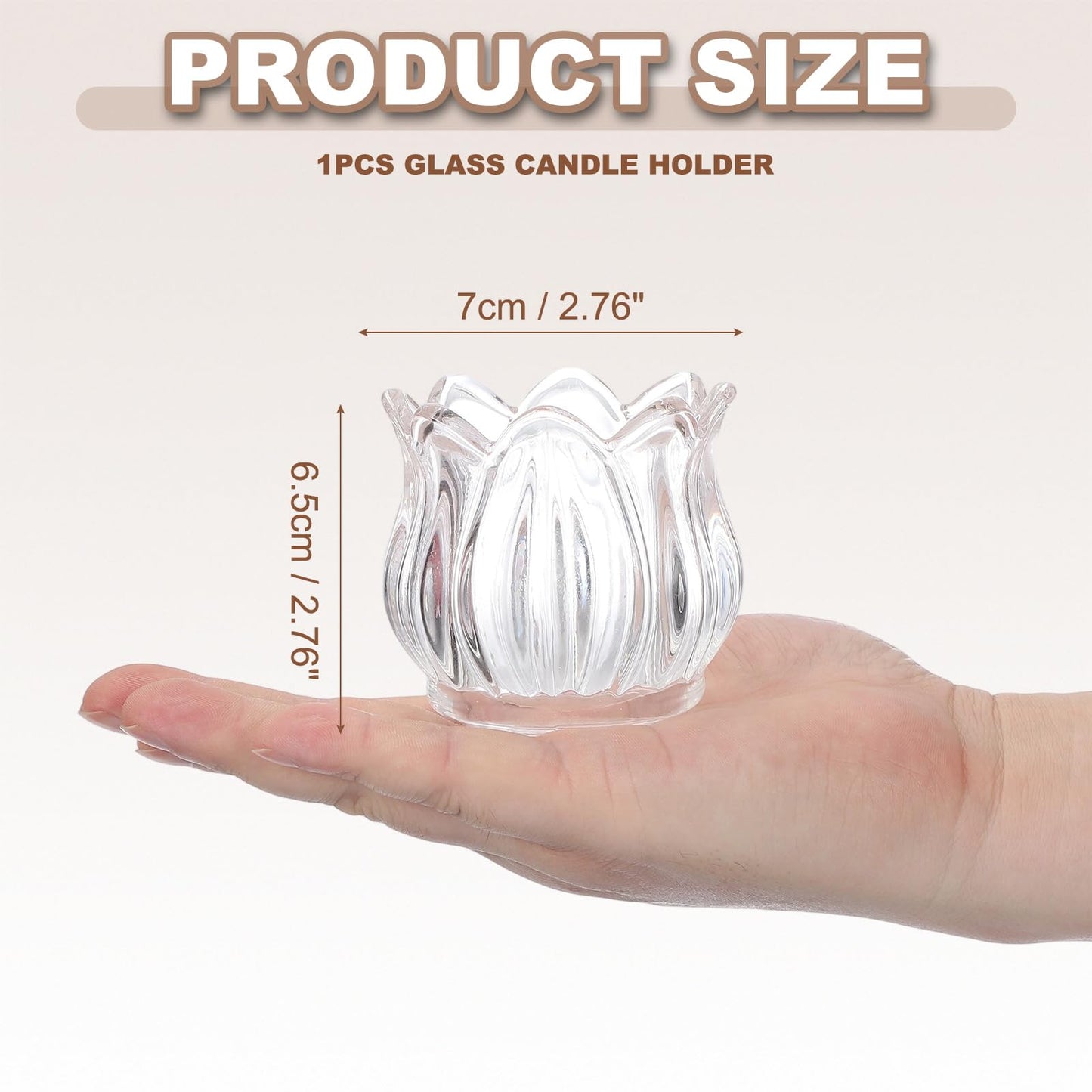 uxcell Glass Tea Light Candle Holder, Tulip Crystal Glass Votive Candle Holder for Desk Table Centerpiece, Wedding, Party, and Home Decor(Clear)