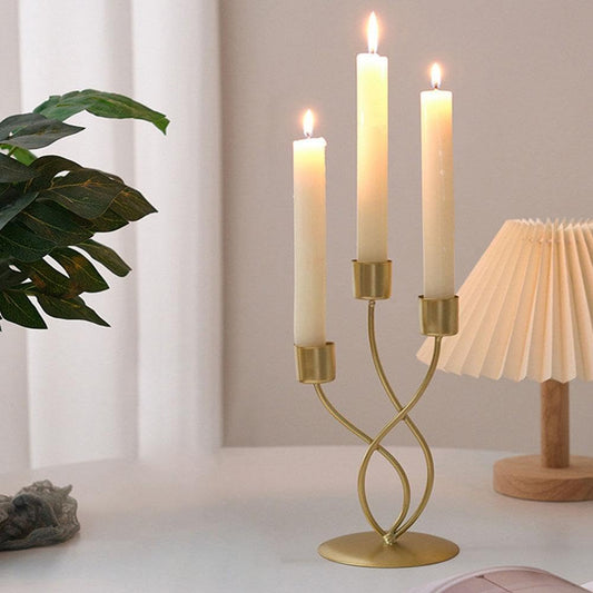 Vintage Metal Candle Holders,3 Arm Candlestick Holder for Theme Party Table Centerpiece Decoration,Candle Stand for Birthday Holiday Christmas Thanksgiving Wedding,Home Desktop Table Decor