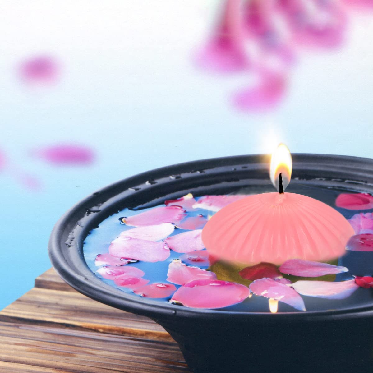 Pink Floating Candles for Cylinder Vases, 24 Pack 2 Inches Water Tealight Candles for Centerpieces at Wedding Dinner Party Spa Treatments