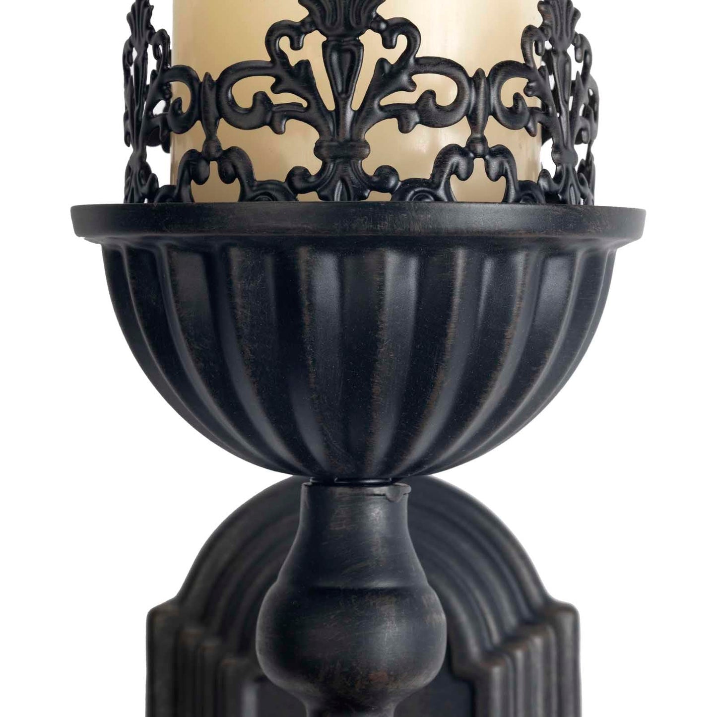 Gothic Wall Sconce Candle Holder (Set of 2) Black Crown and Scepter Design Wall-Mount Metal Candle Holders Hanging Iron Wall Candle Sconce Holder for Living Room, Bathroom, Dining Room