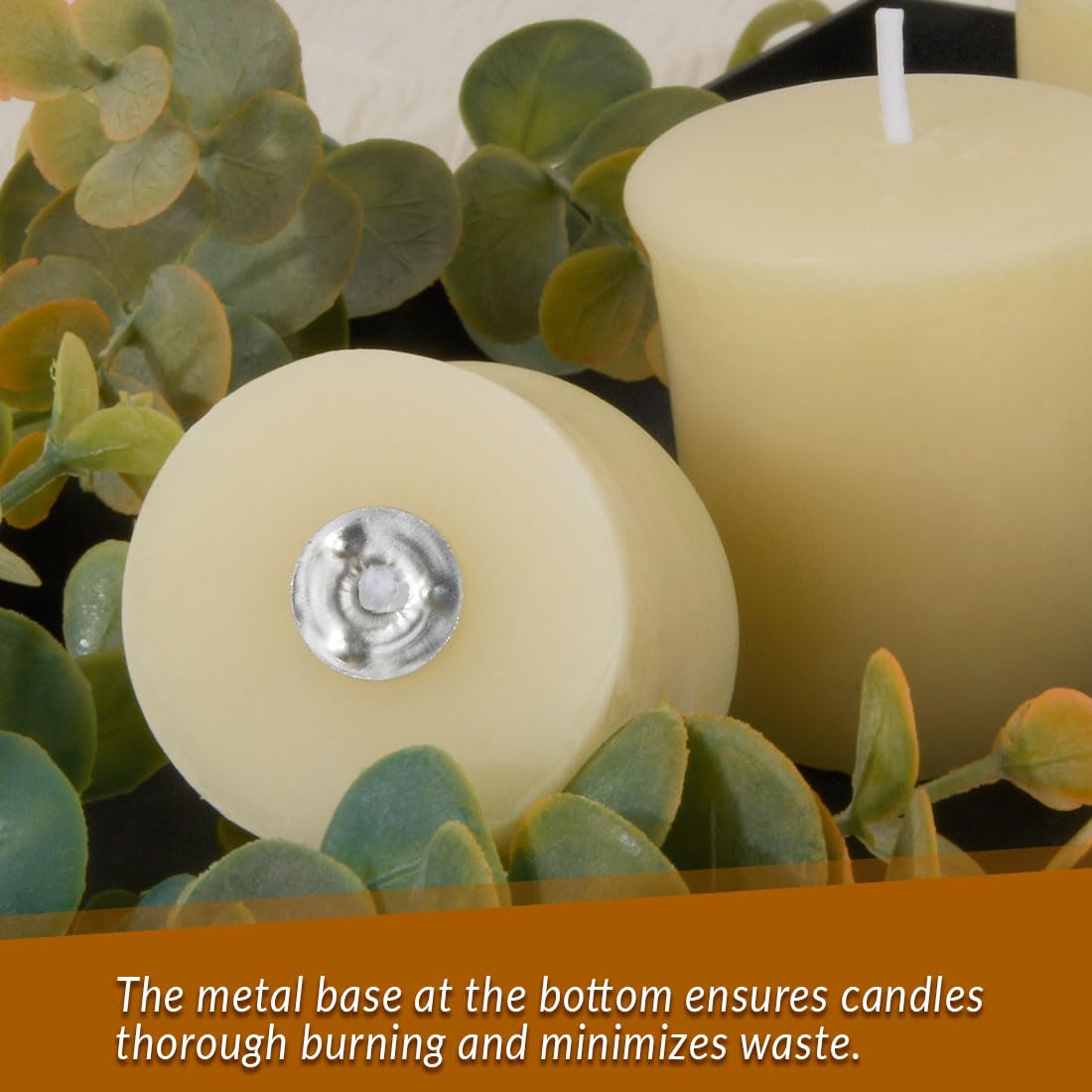 AGLARY 6PCS Pure Beeswax Votive Candles, Unscented, Naturally Lightly Honey Scented, 12 Hours Burn Time Each (White)