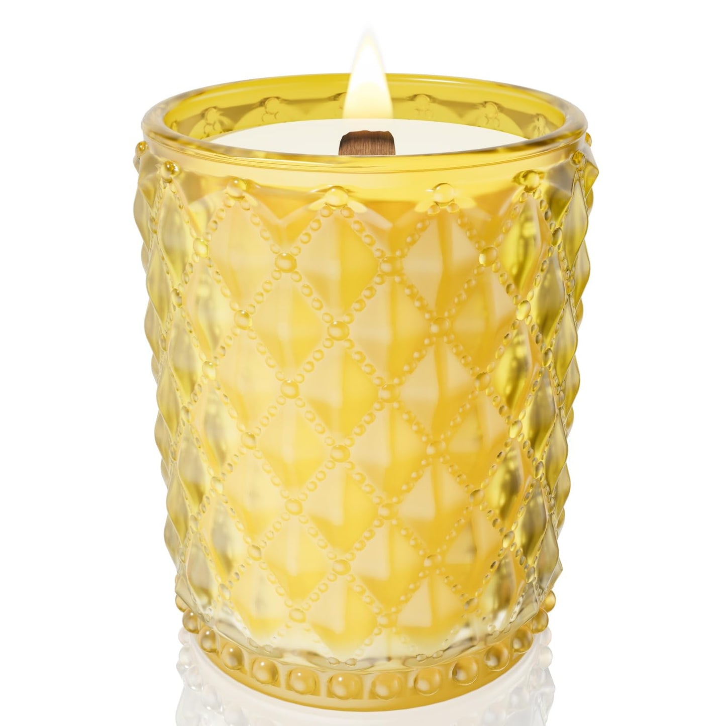 M&SENSE 16.6oz Wood Wick Scented Candle, Non Toxic Soy Wax with Crackling Wick, Osmanthus Scent 100H Burn Long Lasting for Bedroom Kitchen Home Decor, Housewarming Gifts for Family Friends