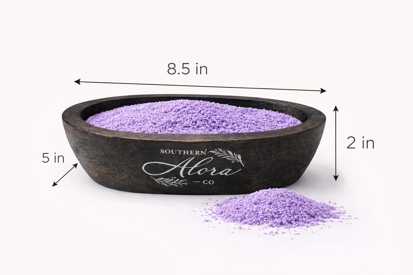 Sand Candle Wax 1 LB – Southern Alora Scented Candle Sand with 10 Cotton Wicks, Refillable & Reusable for Candle Making, Spill-Safe for Bowls & Centerpieces (Serene Lavender Kit with Wood Bowl)