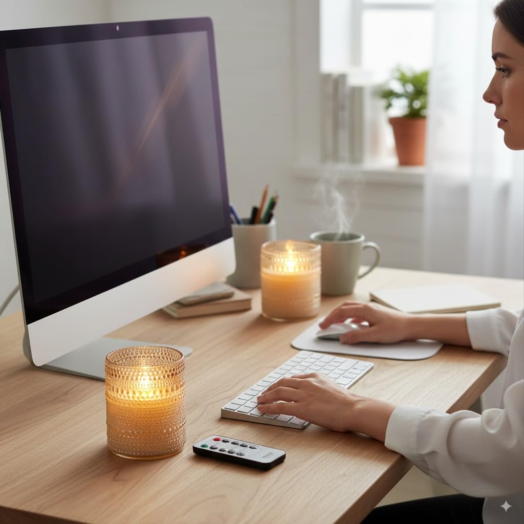 VENTA Beyond The Flame Mesmerizing Dotted Glass Candles | Set of 2 Ivory LED Pillars | Create a Magical, Worry-Free Glow with Remote & Timer | Perfect for Home, Holiday & Wedding Ambiance