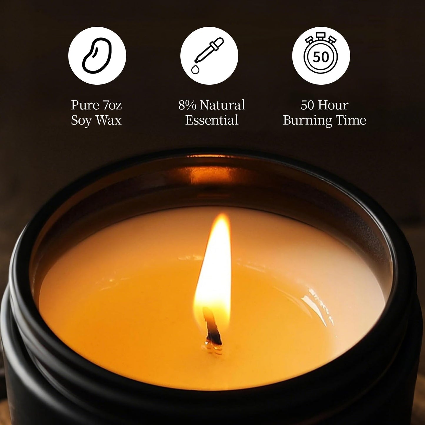 Eucalyptus Mint Candle, 7 oz Scented Candle for Men, Soy Candles for Home Scented, Masculine Jar Candle for Him, 50 Hours Burning Time Mens Candle Gift for Boyfriend, Father, Birthday Present Giving