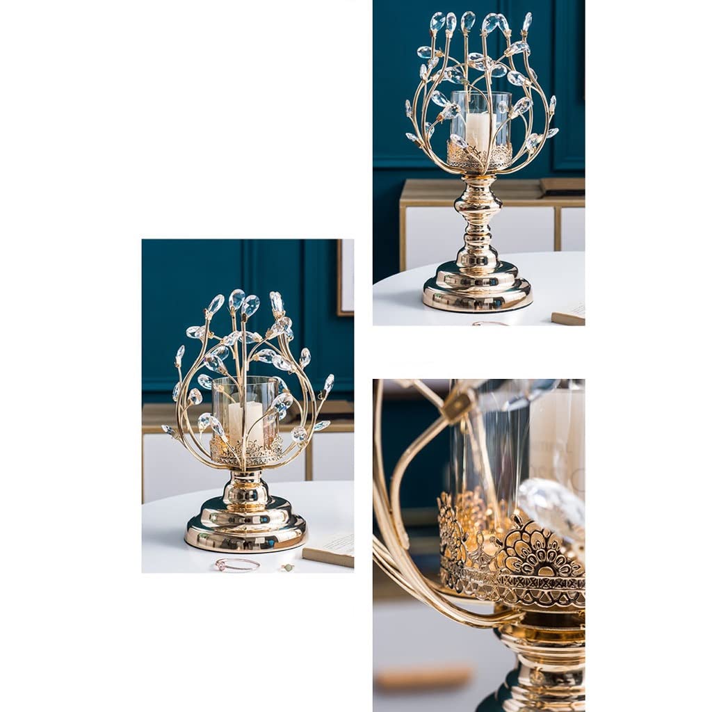 WAOCEO Candlestick Holders Aromatherapy Candle Holder Crystal Candle Holder Ornaments Light Luxury Home Table Candle Light Dinner Props Romantic Candle Holders (Size : B)