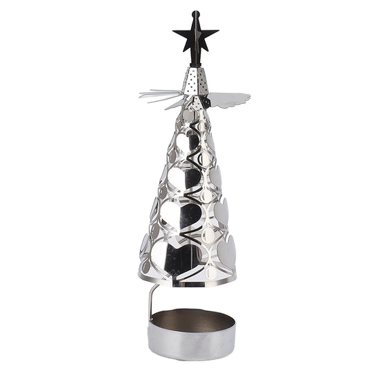 aqxreight Spinning Candle Holder Rotating Candlestick Set for Romantic Wedding Christmas Party Gold Snowflake (Heart Shaped)