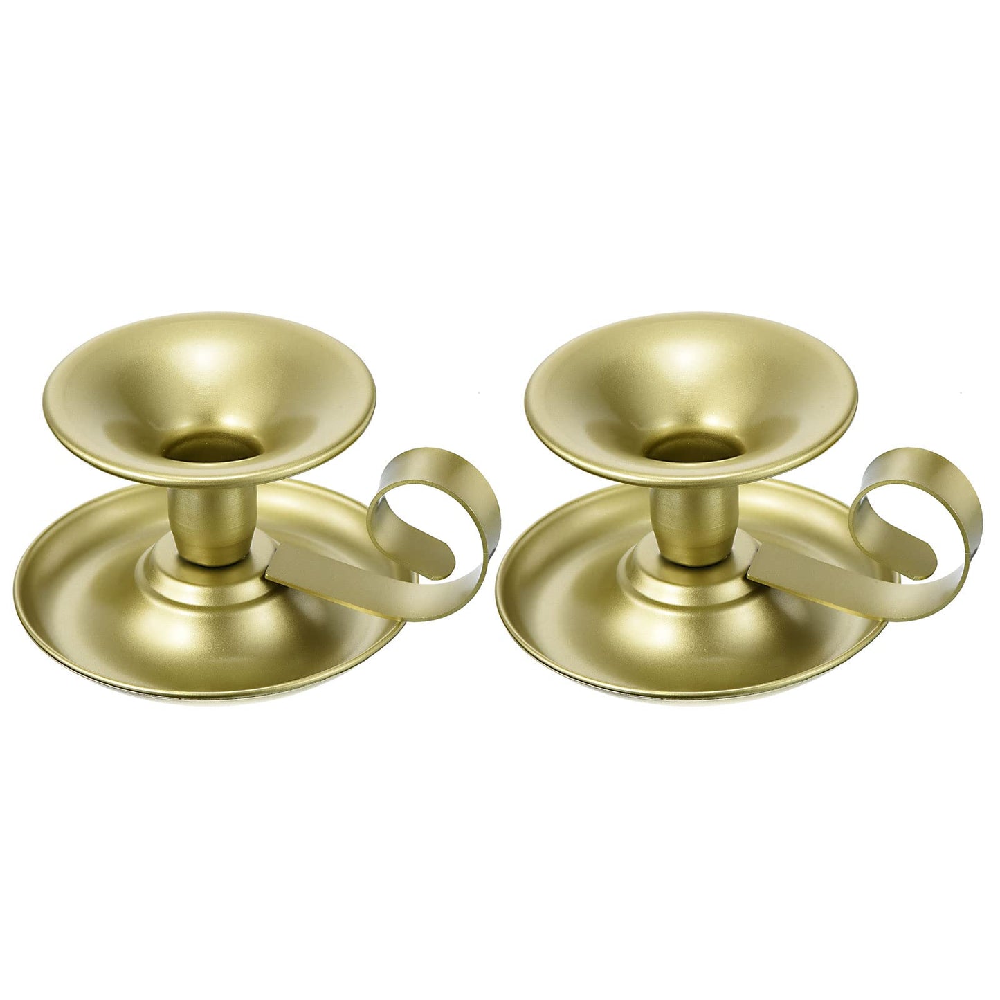PATIKIL Retro Iron Taper Candle Holder, Set of 2 Gold Simple Candlestick Holder Candle Light Stand for Halloween Table Centerpiece Party Wedding Dinning Decor