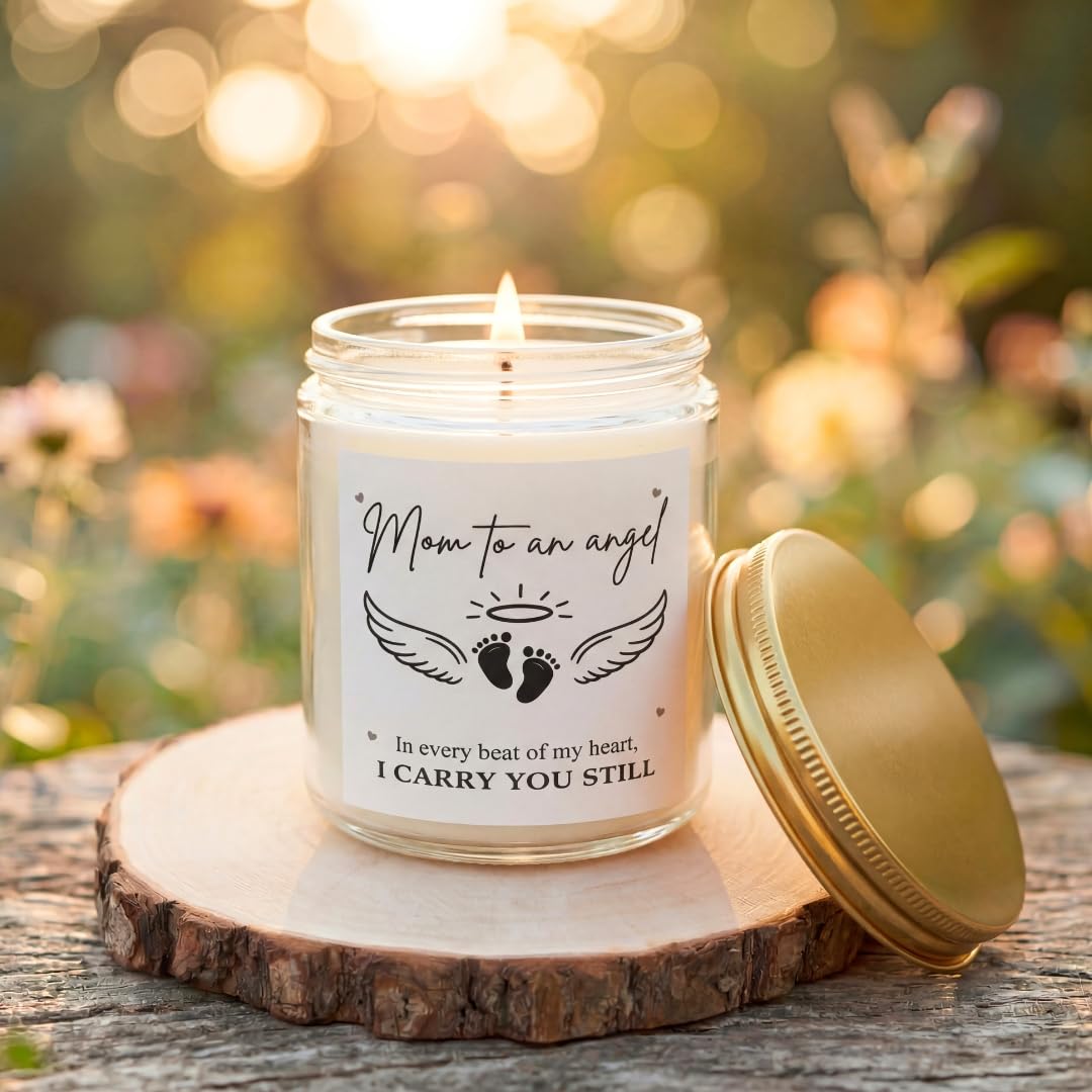 Miscarriage Gifts for Mothers, Mothers Day Gifts for Miscarriage Mom, Vanilla Memorial Soy Candle, Mothers Day Gift for Mom of Angel Baby, Loss of Baby Sympathy Gift from Family and Friends