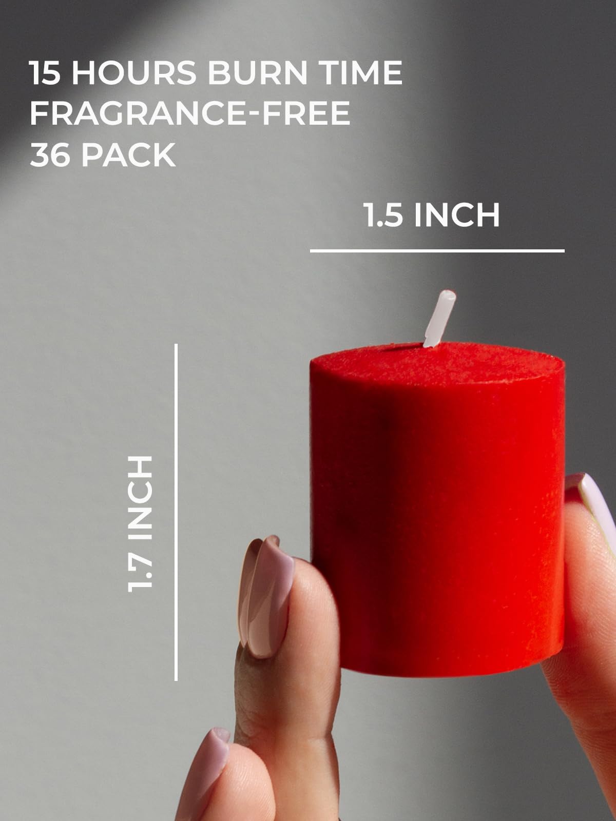 CANDWAX Unscented Red Votive Candles Set of 36 - Clean-Burning, Long-Lasting 15 Hour Burn - Ideal for Weddings, Home Décor, Spa, Events - Bulk Value for Versatile Use